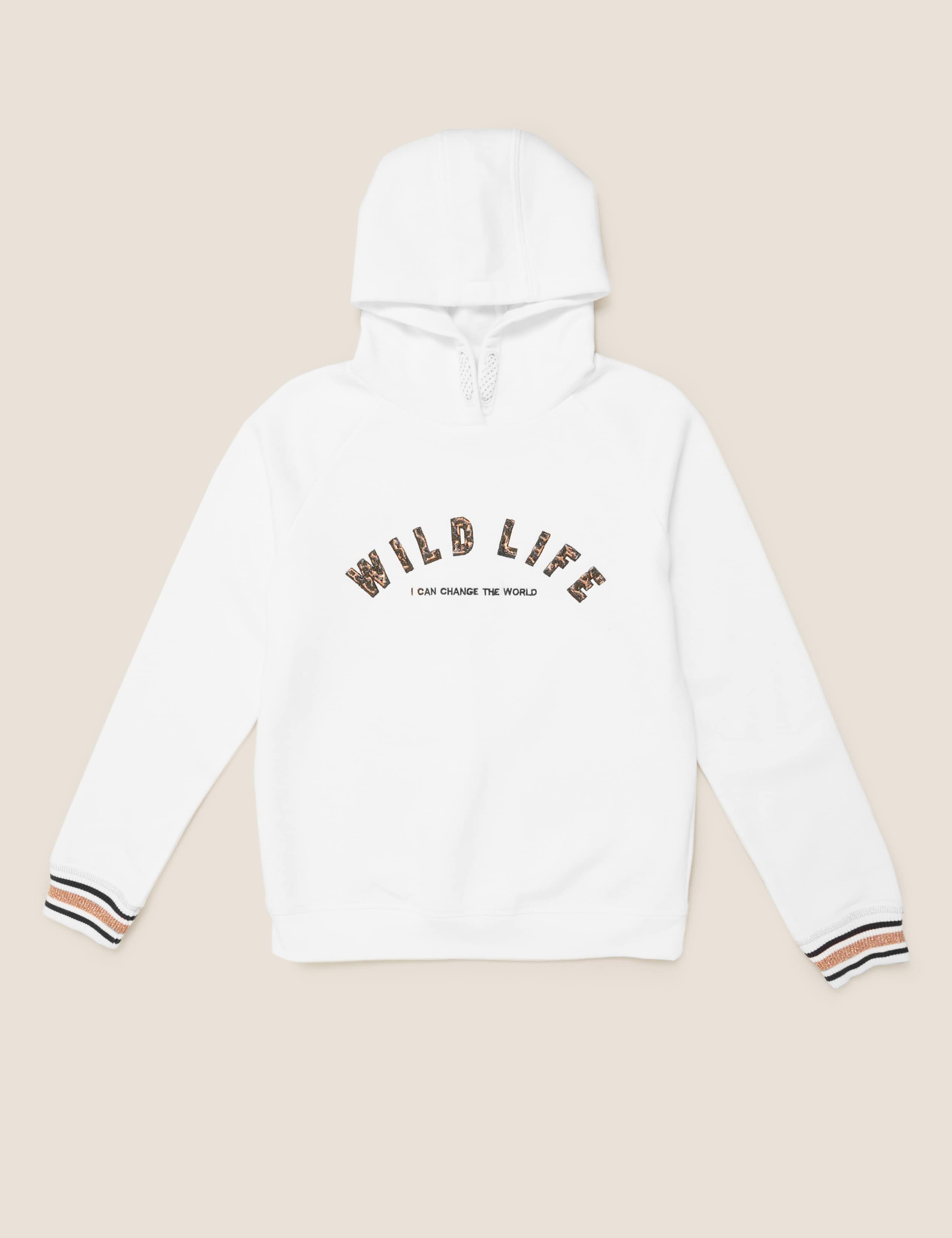 Cotton Wild Life Slogan Hoodie (6-14 Yrs) 2 of 5