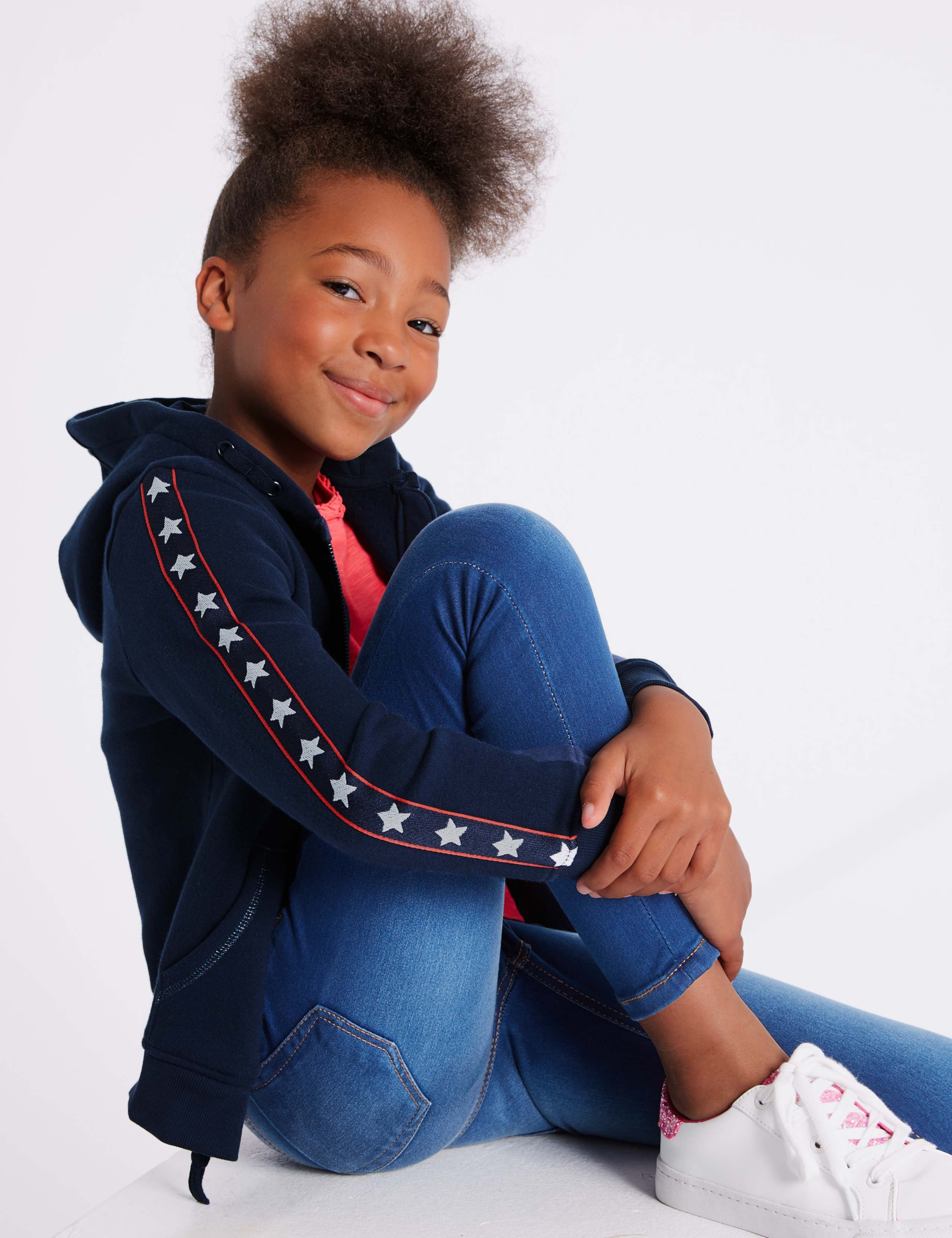 Cotton Rich Star Hooded Top (3-16 Years) 1 of 3