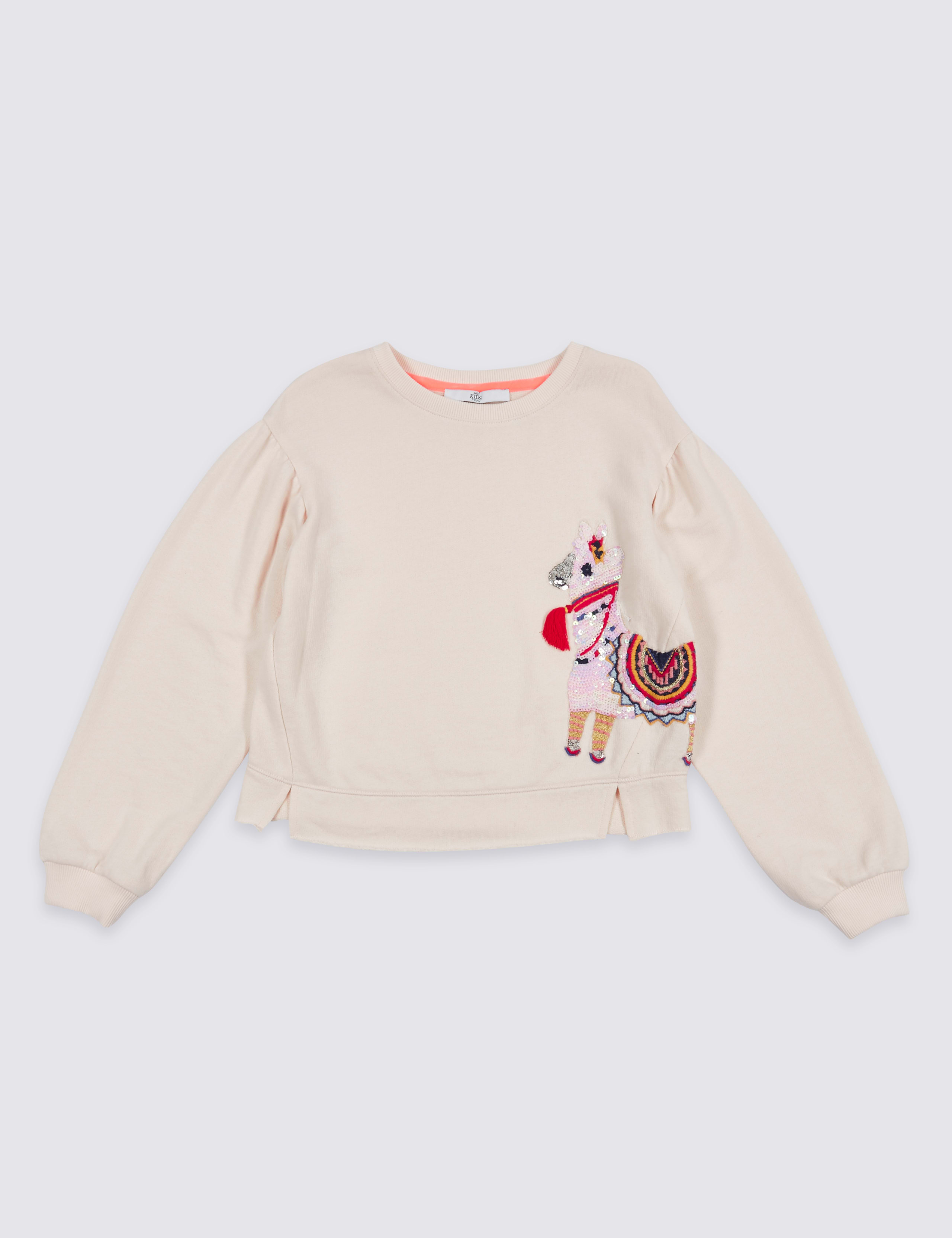 Cotton Rich Llama Sweatshirt (3-16 Years) 2 of 4