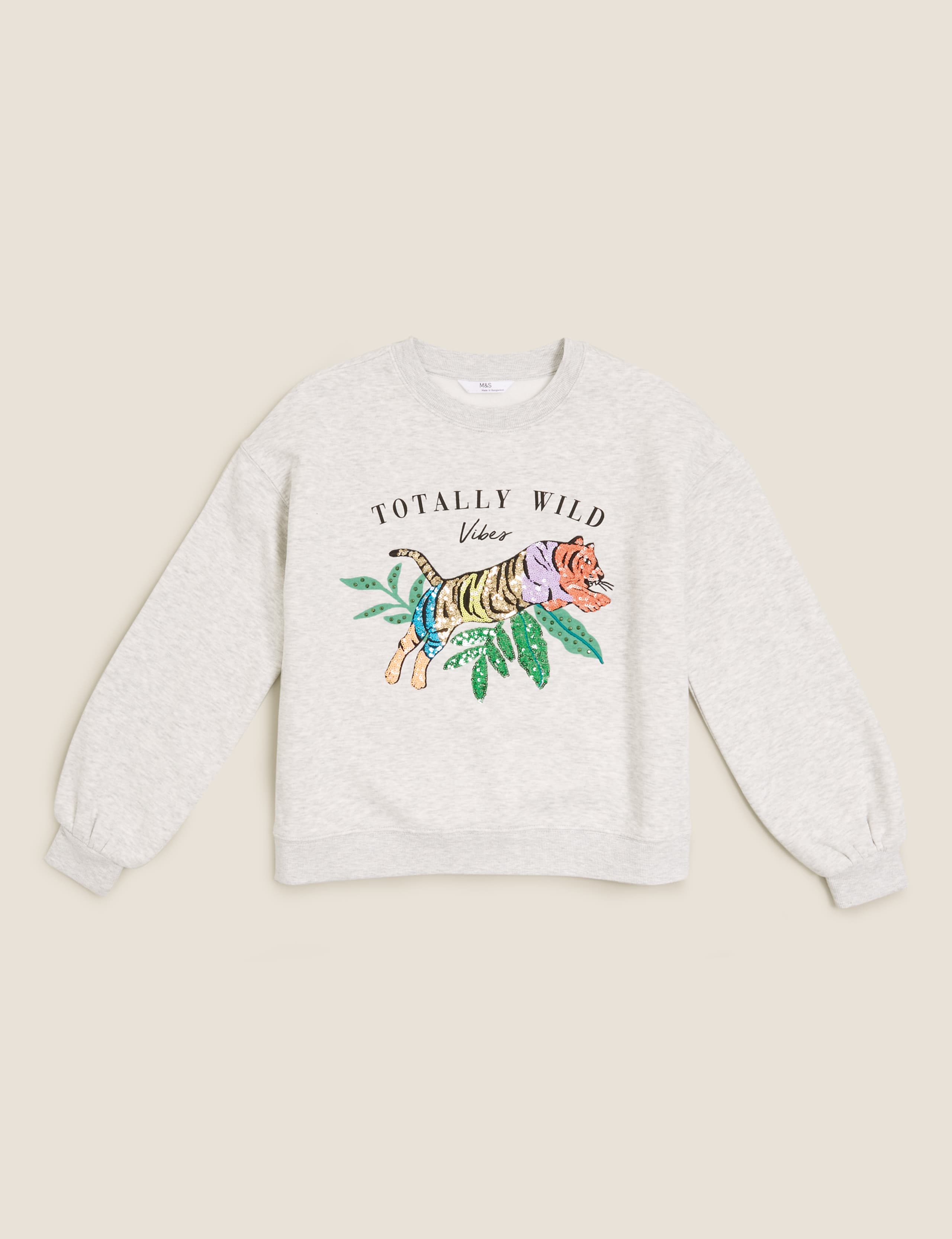 Cotton Leopard Sequin Sweatshirt (6-16 Yrs) 2 of 4