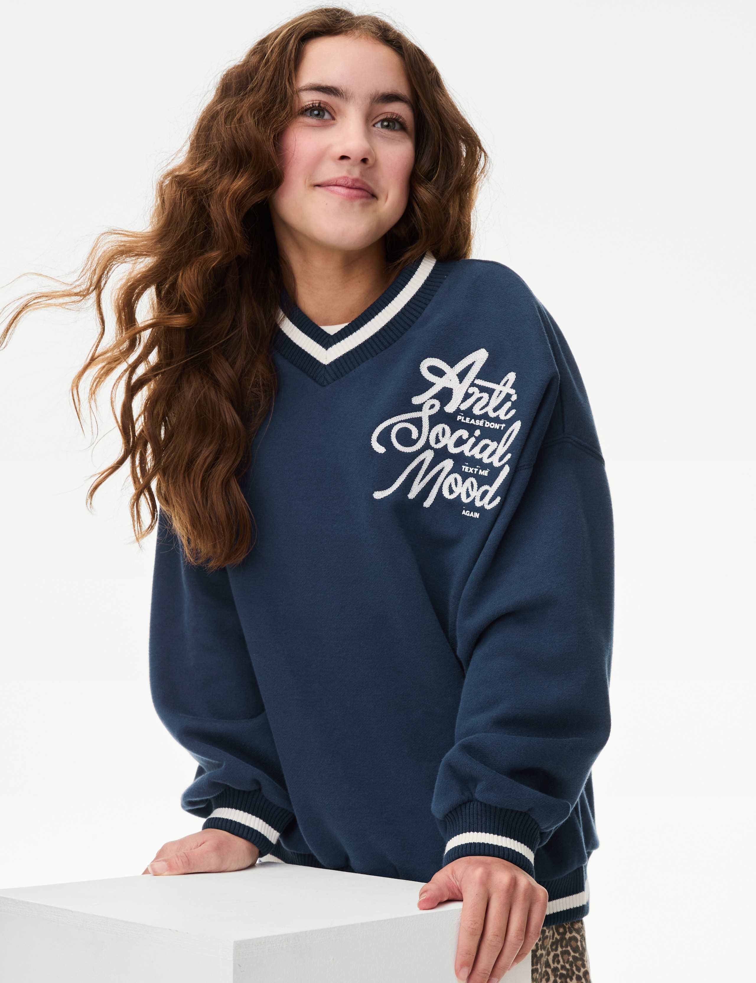 Cotton Rich Slogan Sweatshirt (6-16 Yrs) 1 of 5