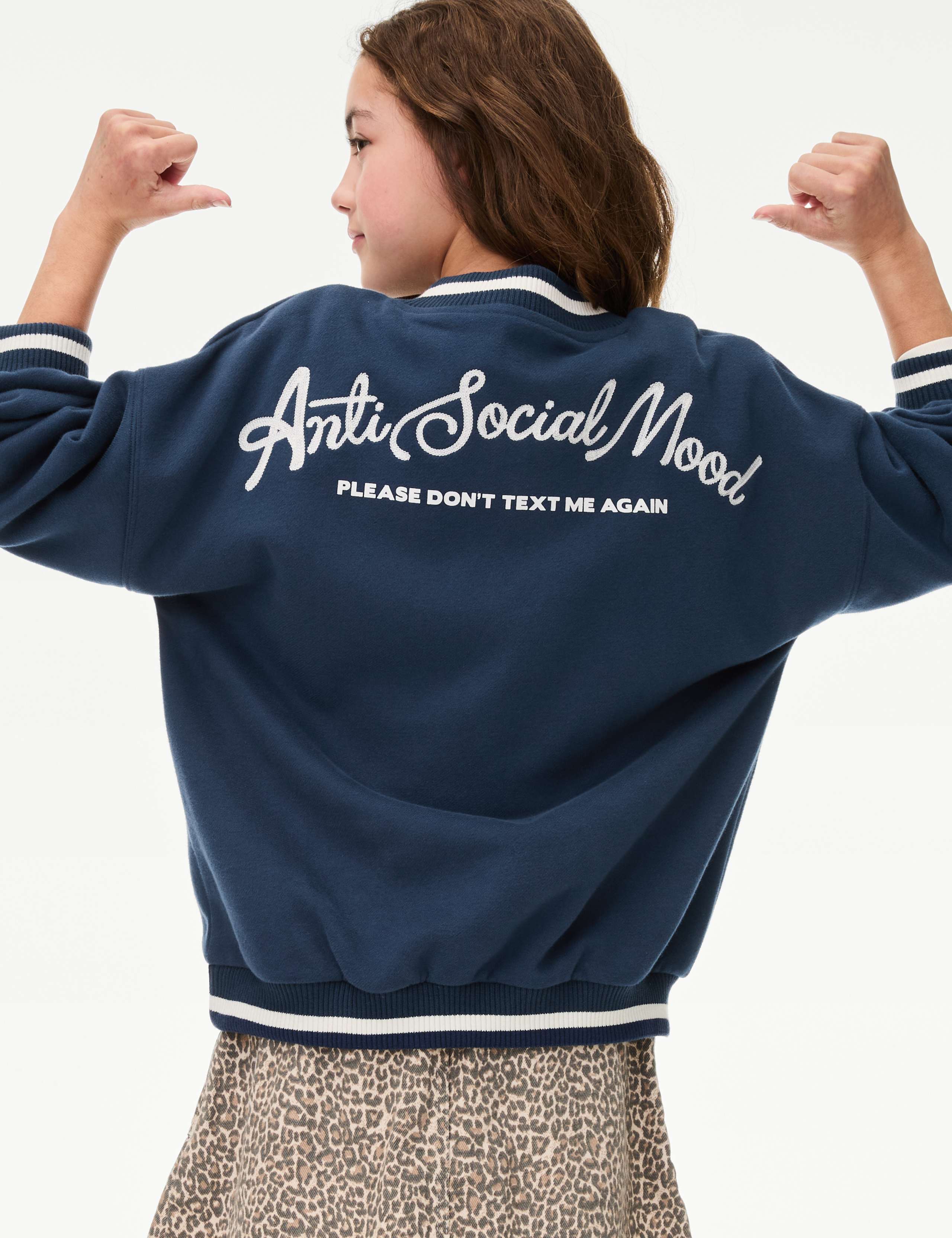 Cotton Rich Slogan Sweatshirt (6-16 Yrs) 4 of 5