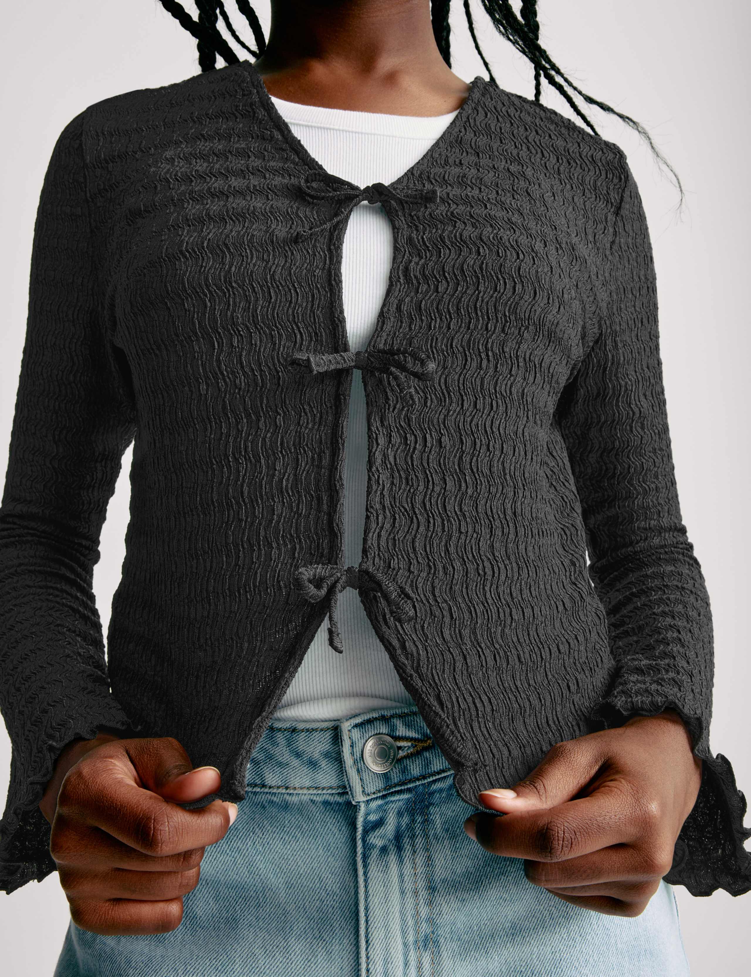 Textured Tie Cardigan (6-16 Yrs) 3 of 7