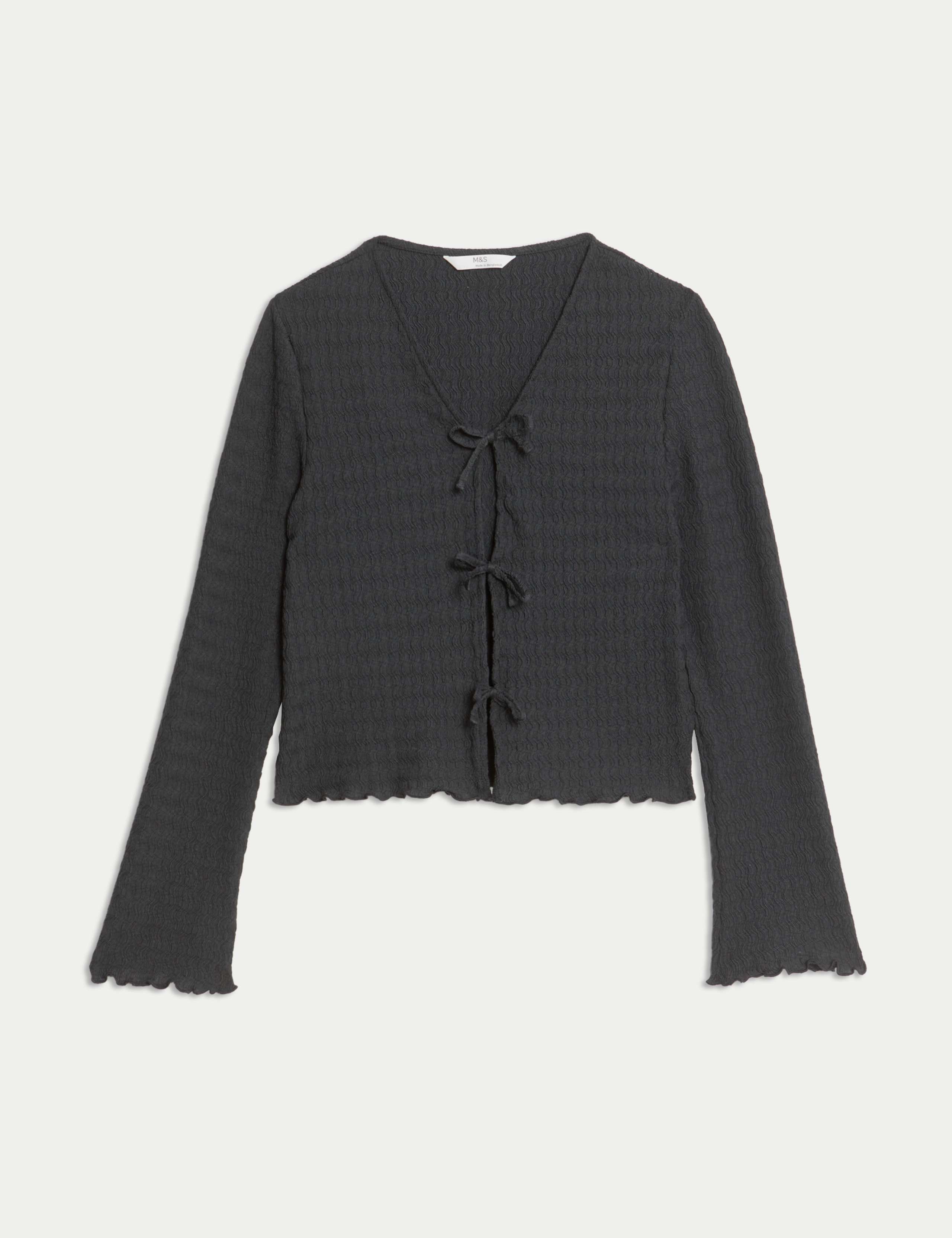 Textured Tie Cardigan (6-16 Yrs) 2 of 7