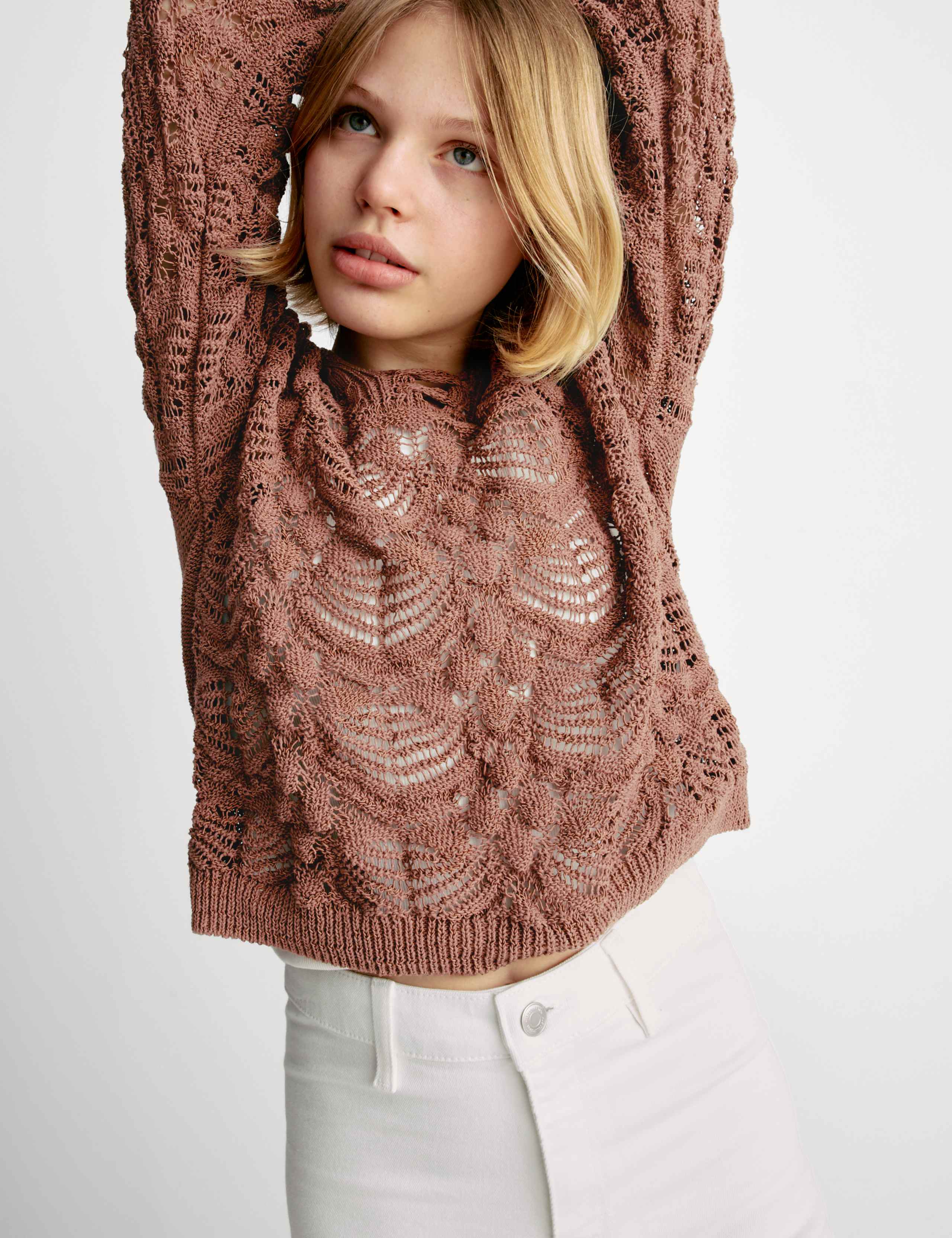 Cotton Blend Knitted Jumper (6-16 Yrs) 1 of 8