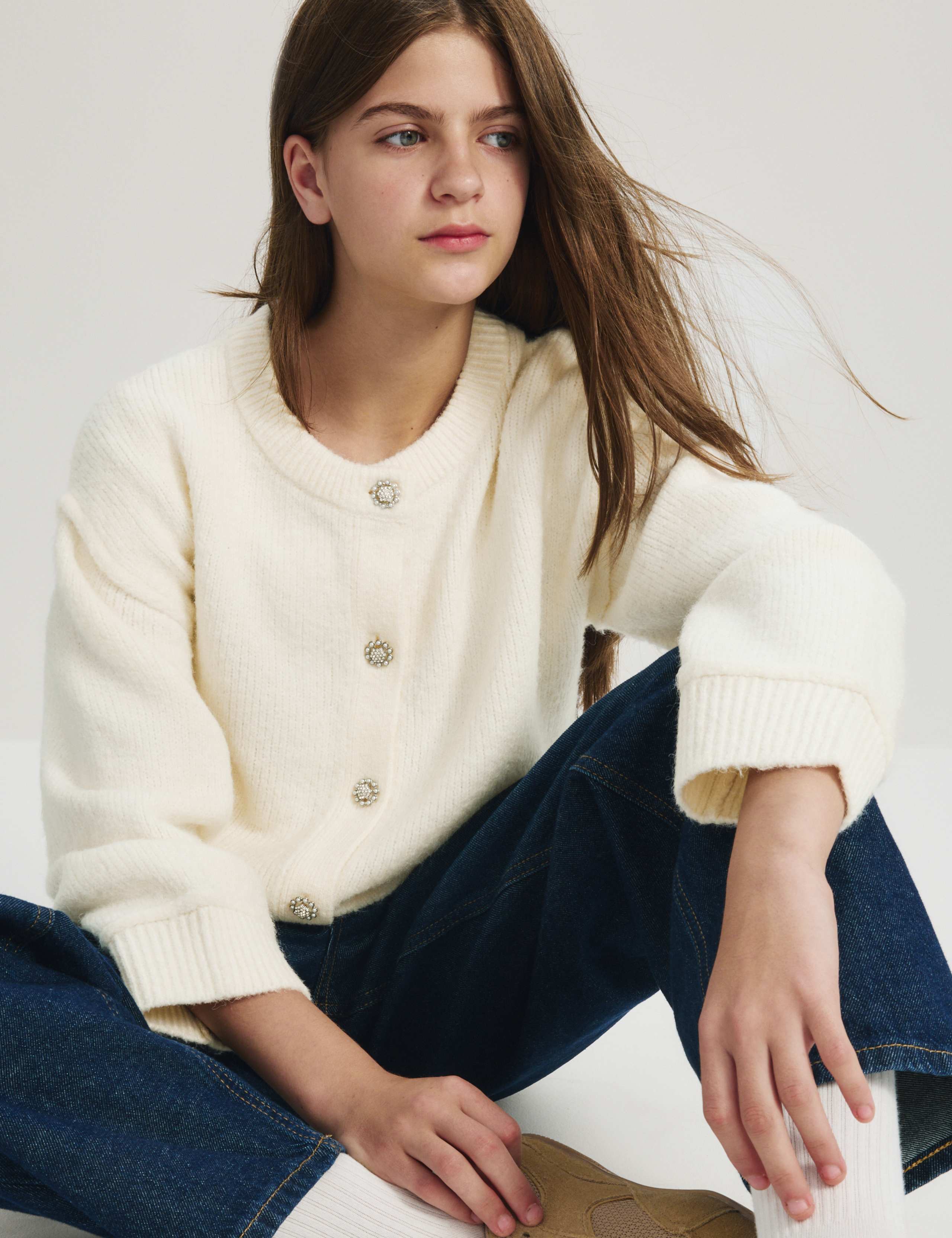 Gem Button Cardigan (6-16 Yrs) 3 of 7