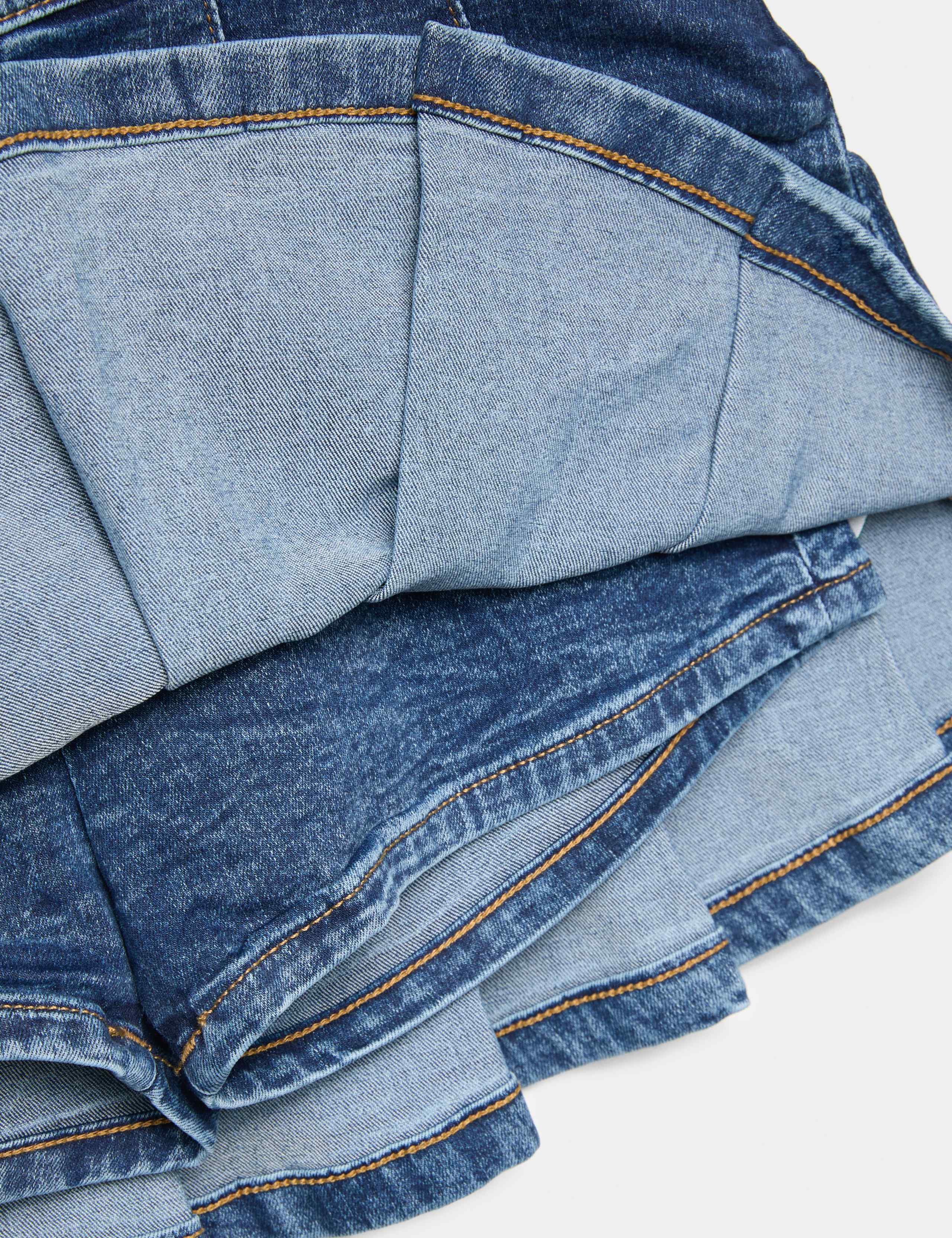 Denim Pleated Mini Skort (6-16 Yrs) 2 of 2