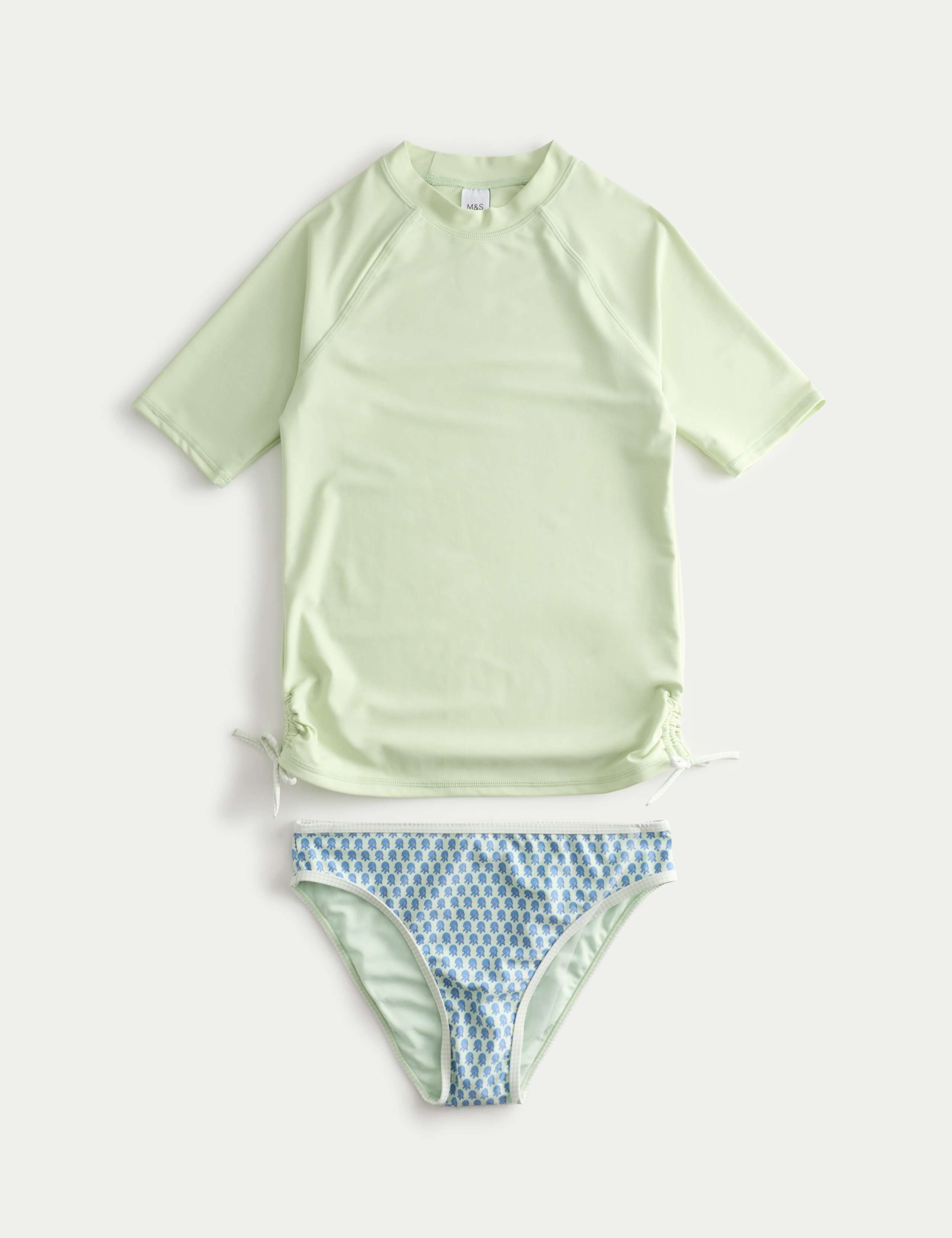 3 Piece Block Print Bikini and Rash Vest (6-16 Yrs) 2 of 3