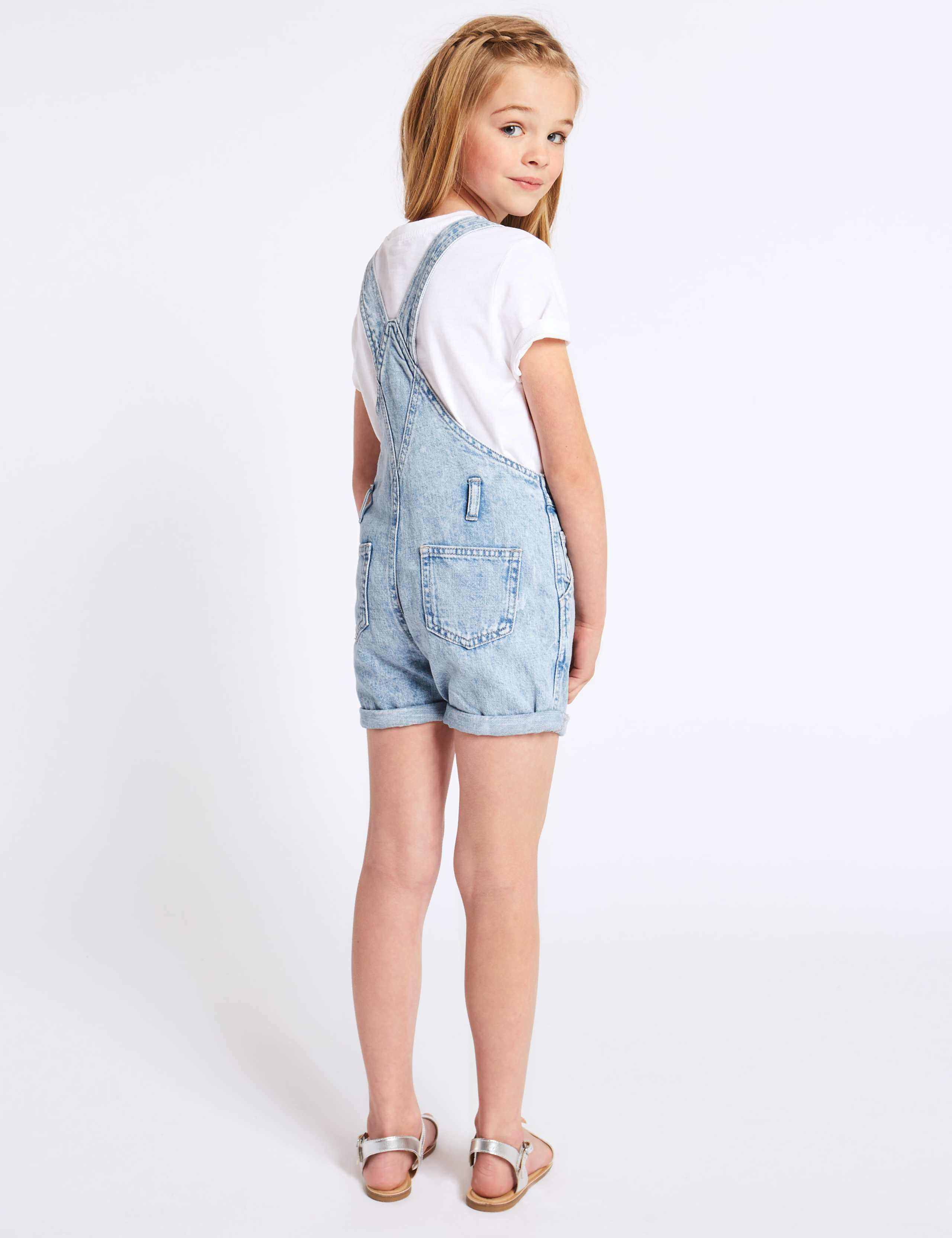 Denim Short Dungarees with Stretch (3-16 Years) 3 of 4