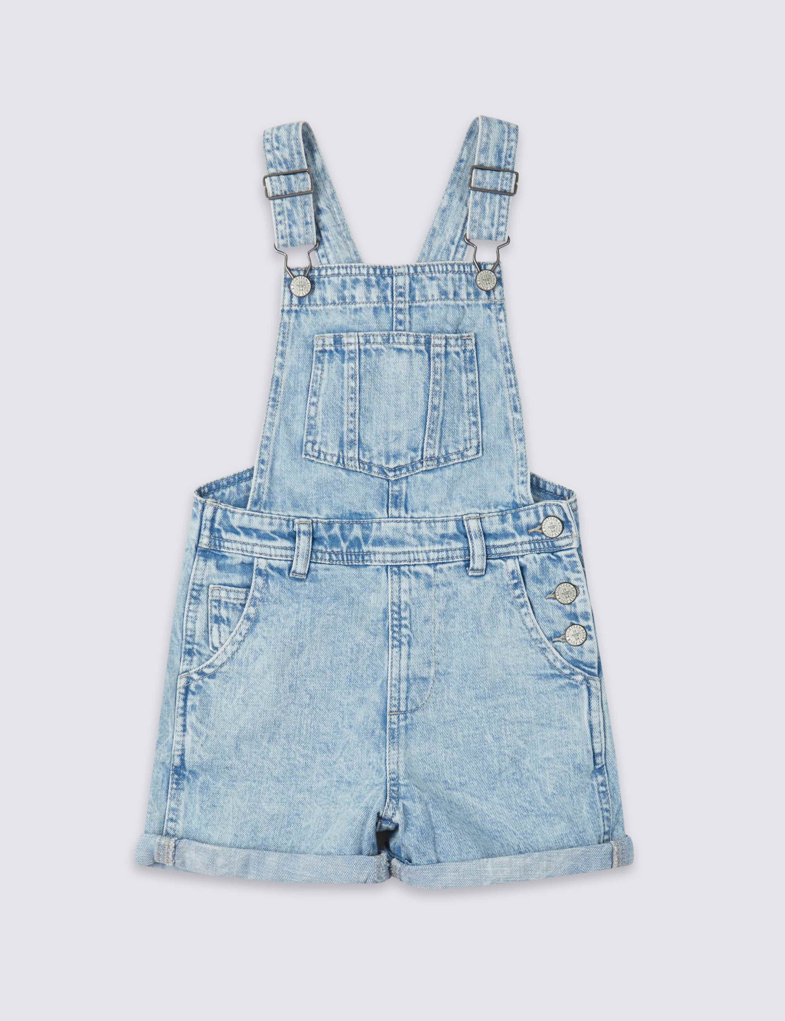 Denim Short Dungarees with Stretch (3-16 Years) 2 of 4