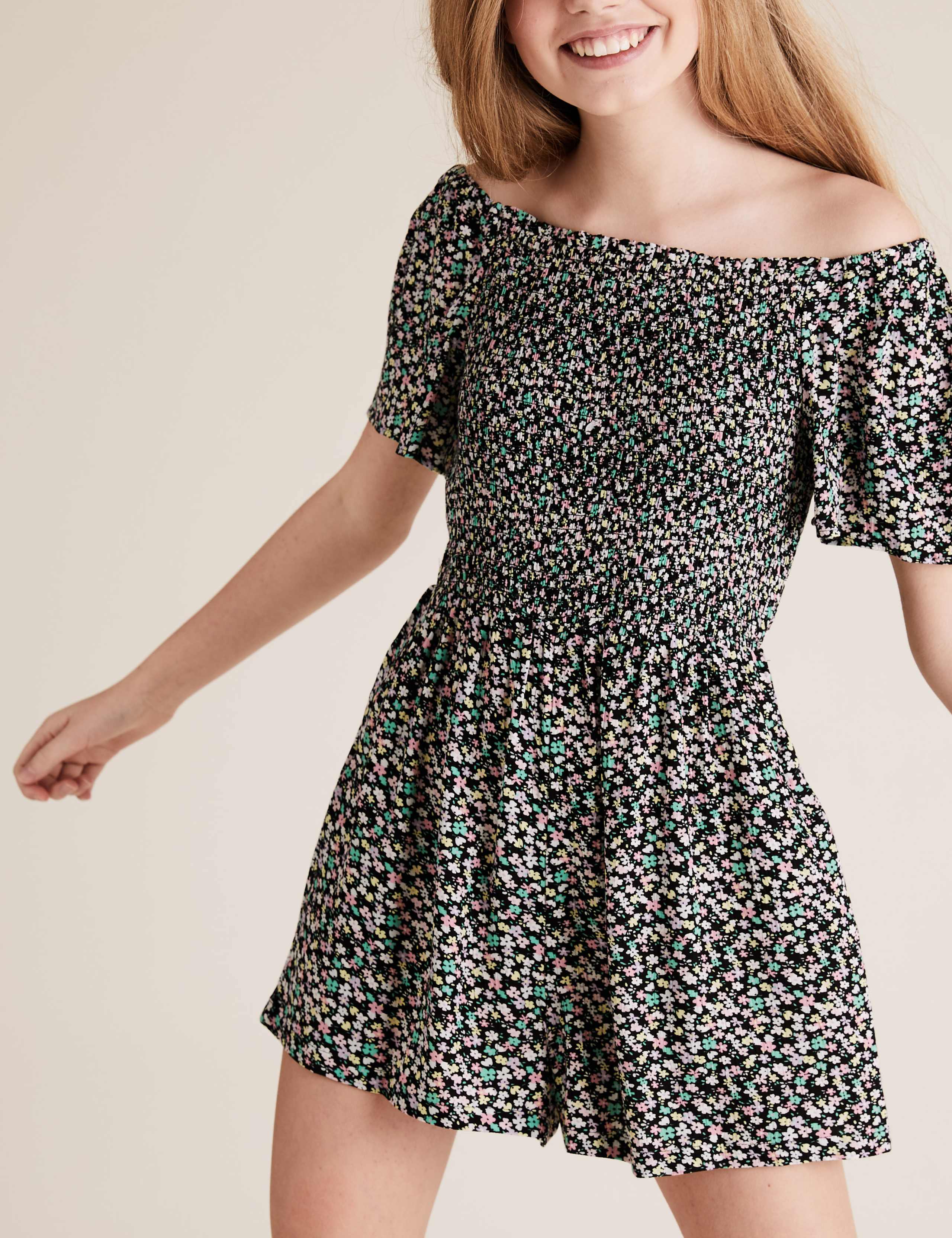 Ditsy Floral Shirred Playsuit (6-16 Yrs) 3 of 4