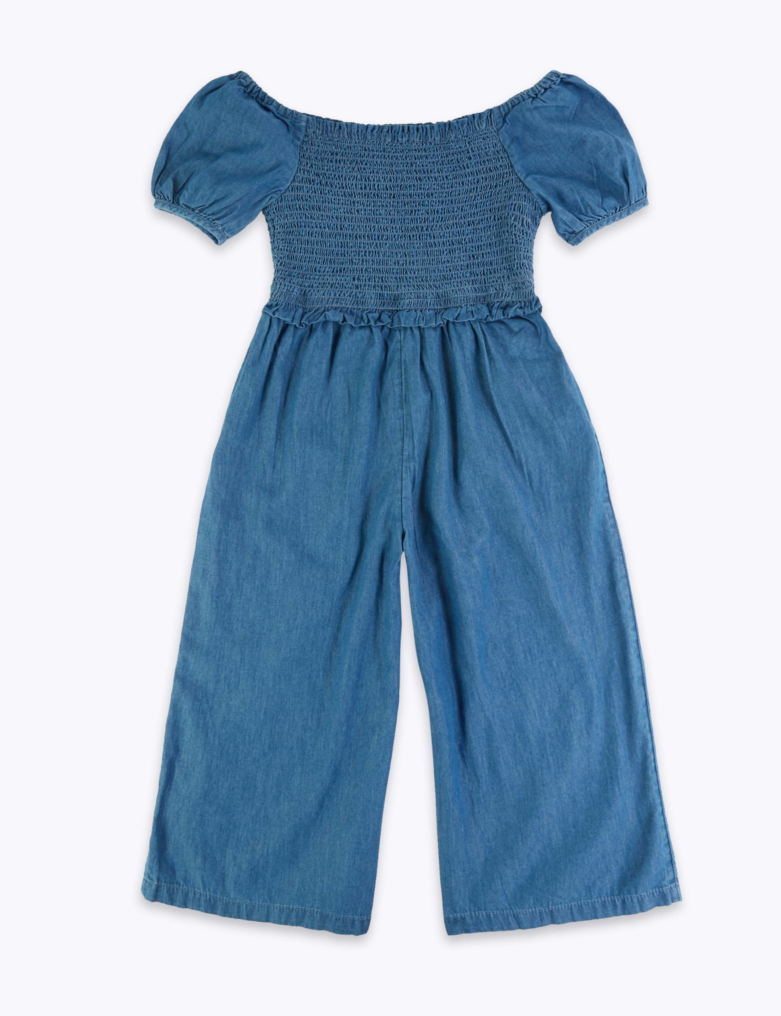 Denim Shirred Jumpsuit (6-16 Yrs) 2 of 4