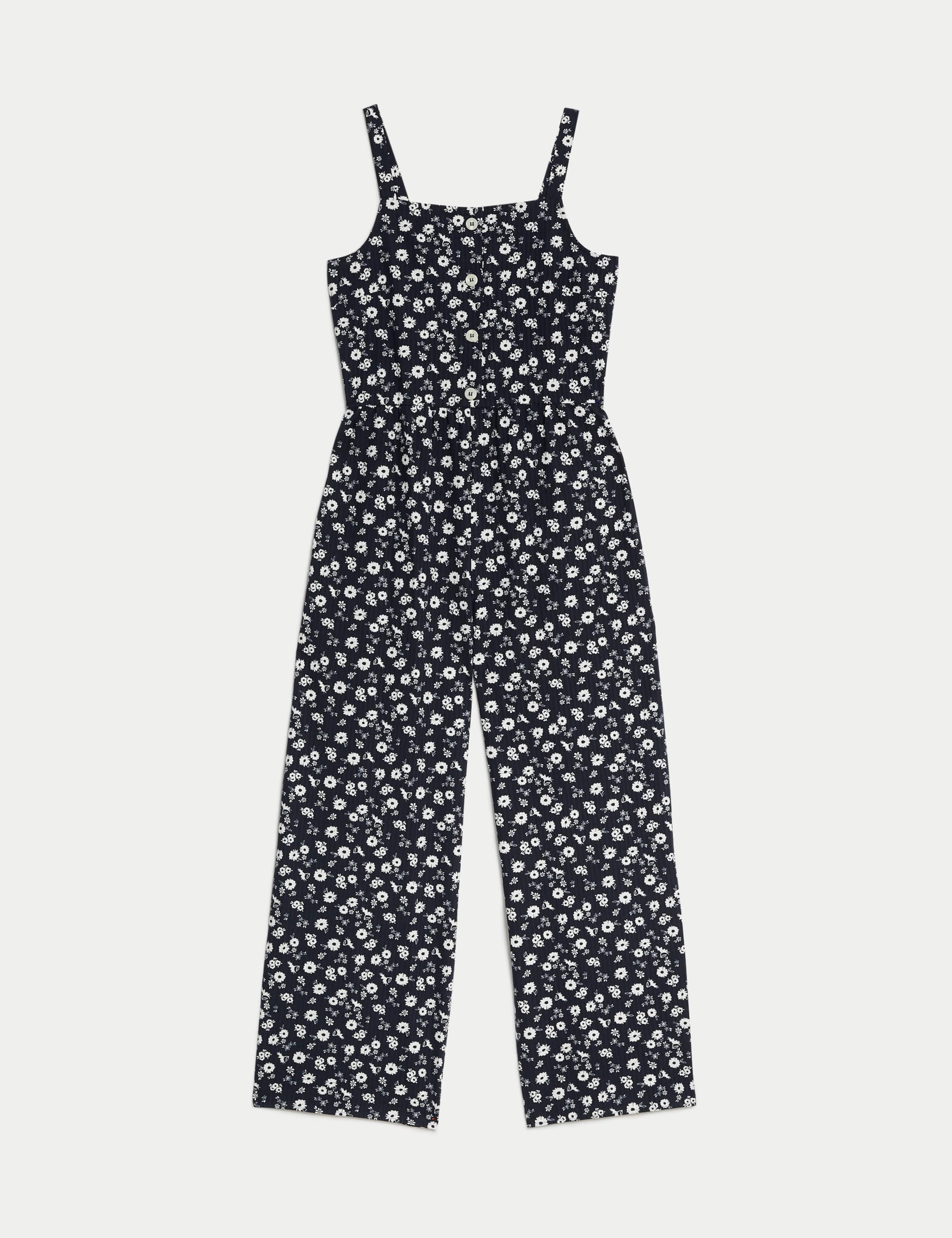 Cotton Rich Floral Jumpsuit (6-16 Yrs) 2 of 4