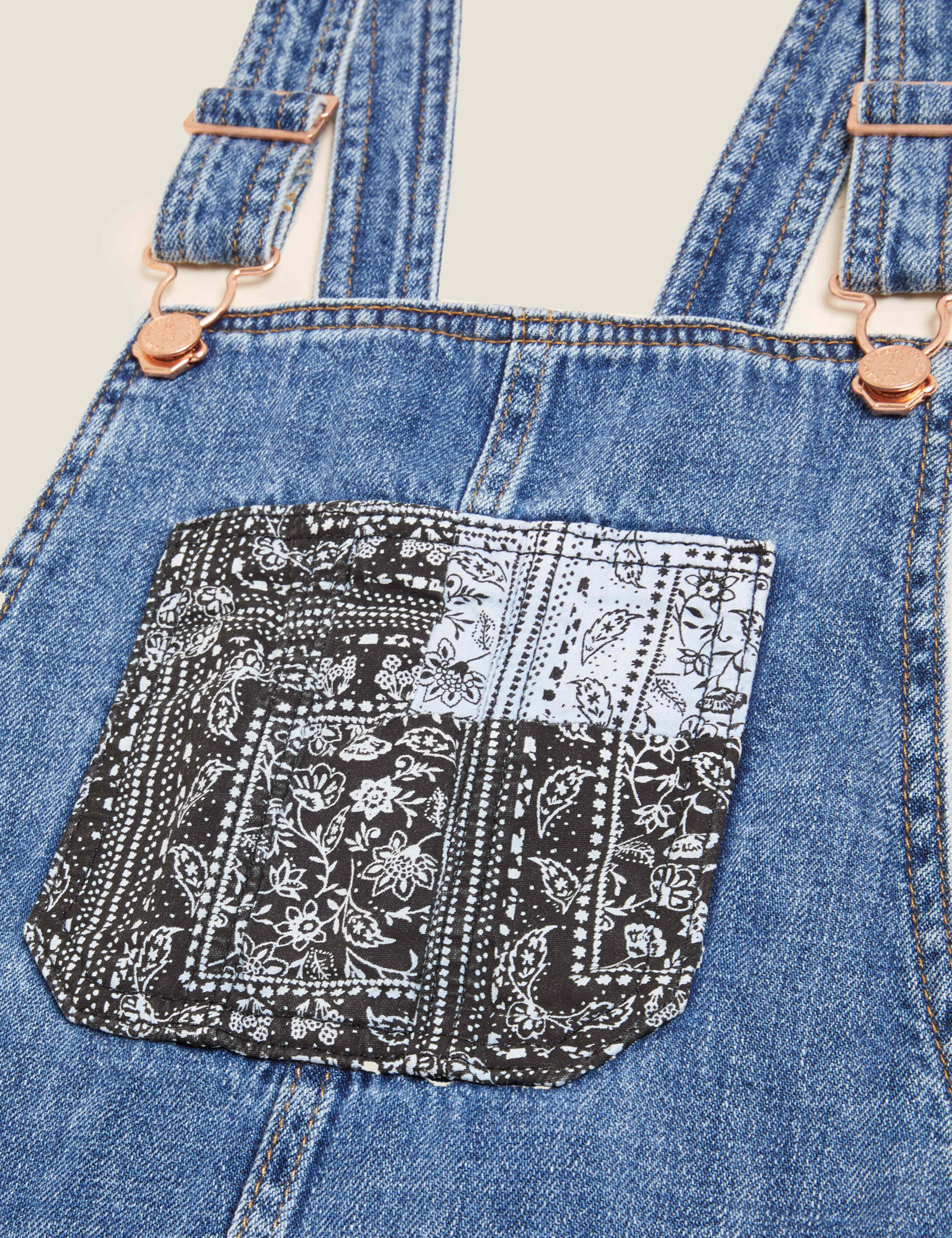 Denim Patchwork Dungarees (6-16 Yrs) 5 of 5