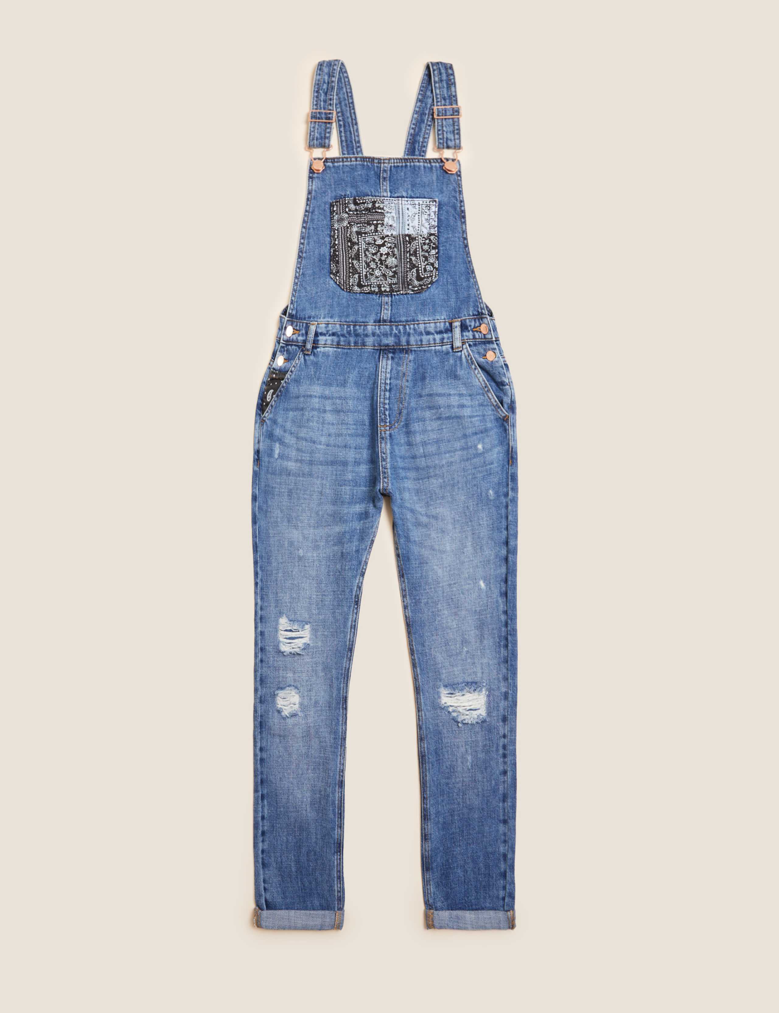 Denim Patchwork Dungarees (6-16 Yrs) 2 of 5