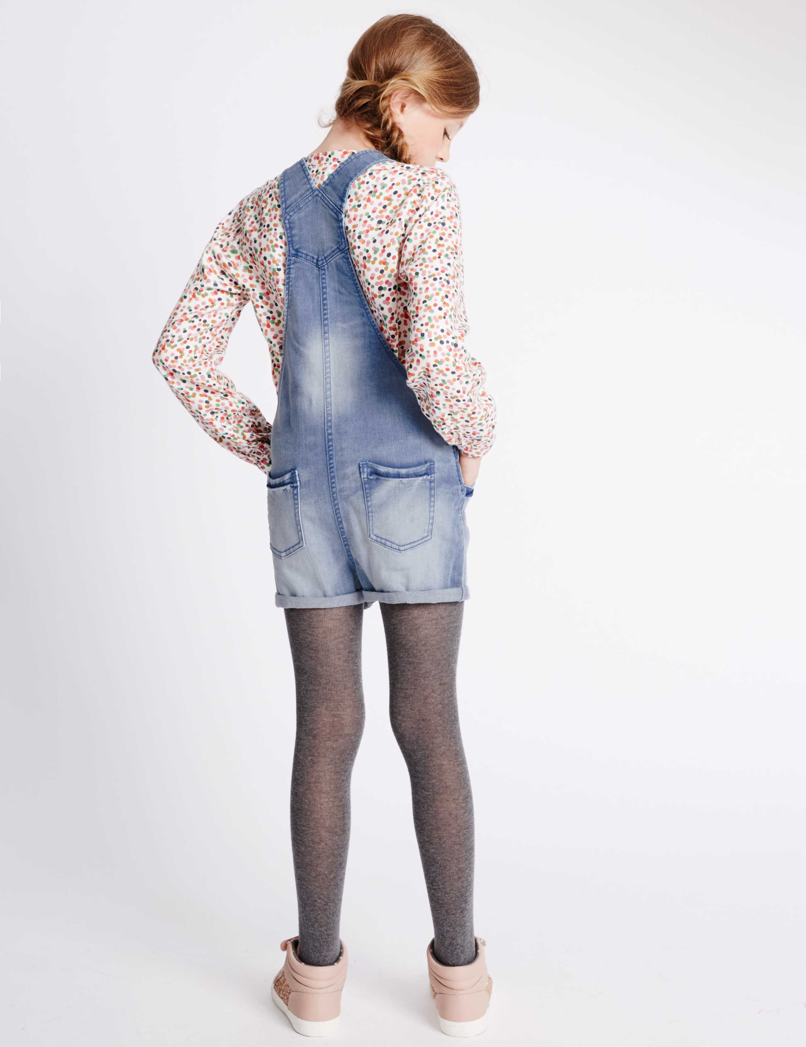 Cotton Denim Dungarees with Stretch (3-14 Years) 3 of 5
