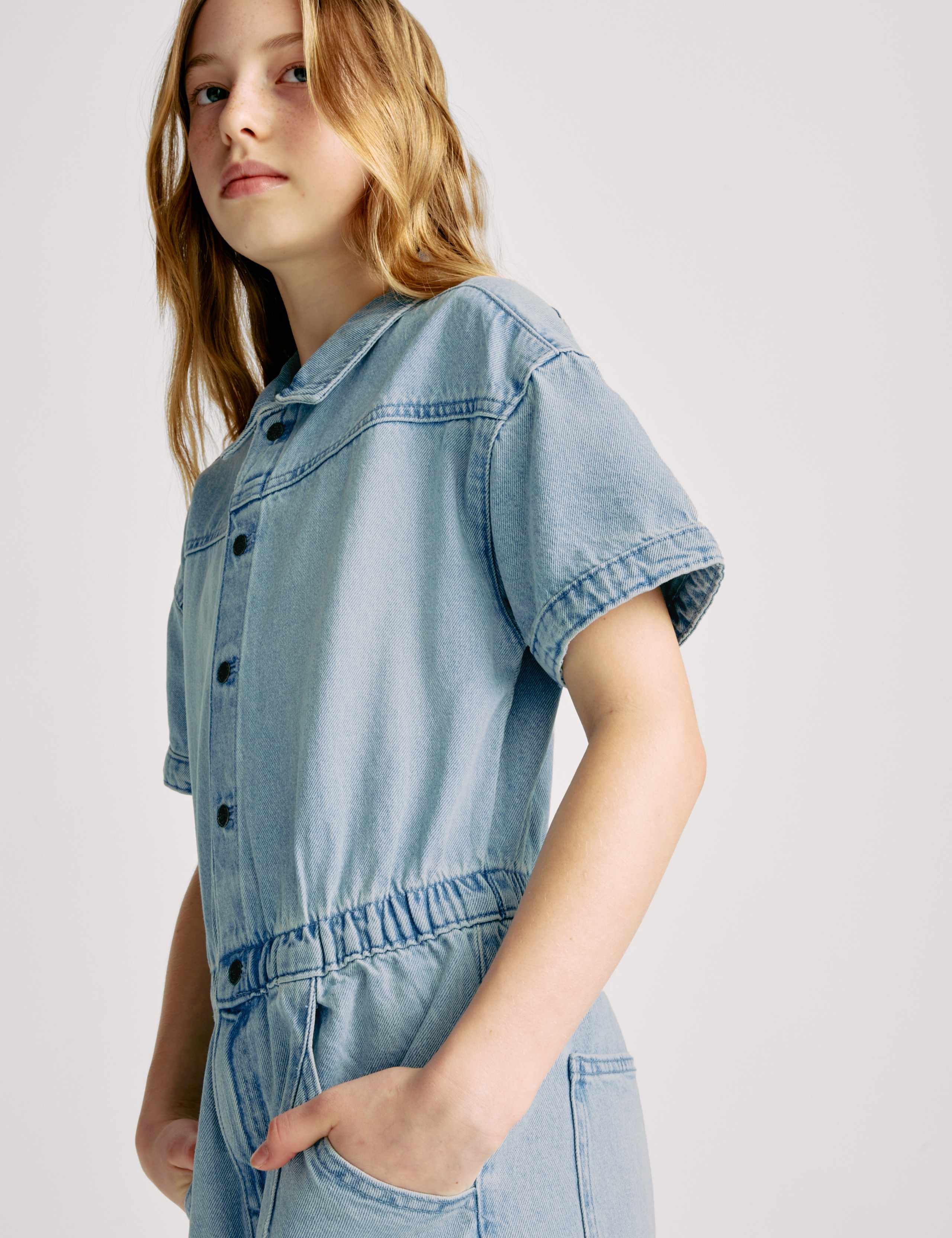 Pure Cotton Denim Playsuit (2-16 Yrs) 4 of 7