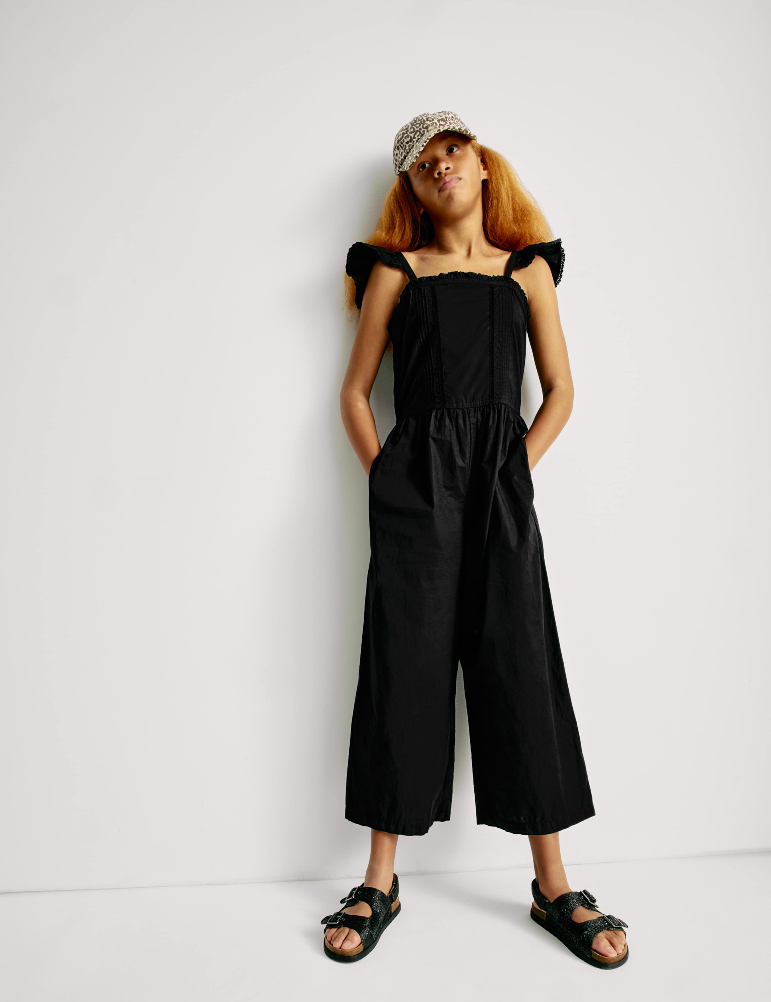 Pure Cotton Frill Wide Leg Jumpsuit (6-16 Yrs) 1 of 5