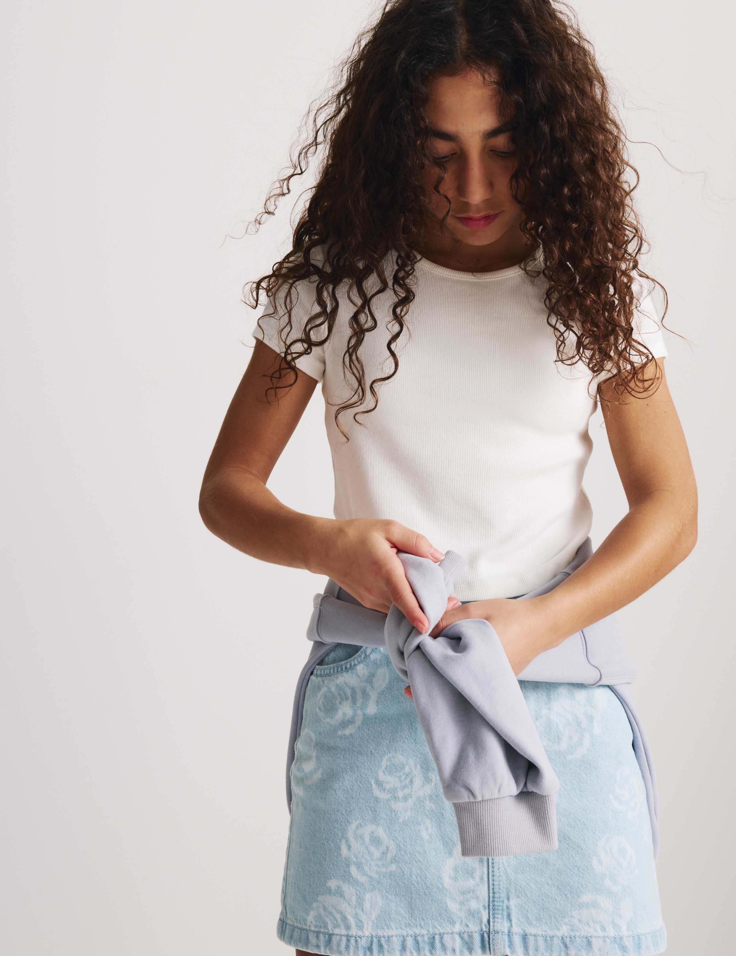 Pure Cotton Floral Denim Skirt (2-16 Yrs) 1 of 7