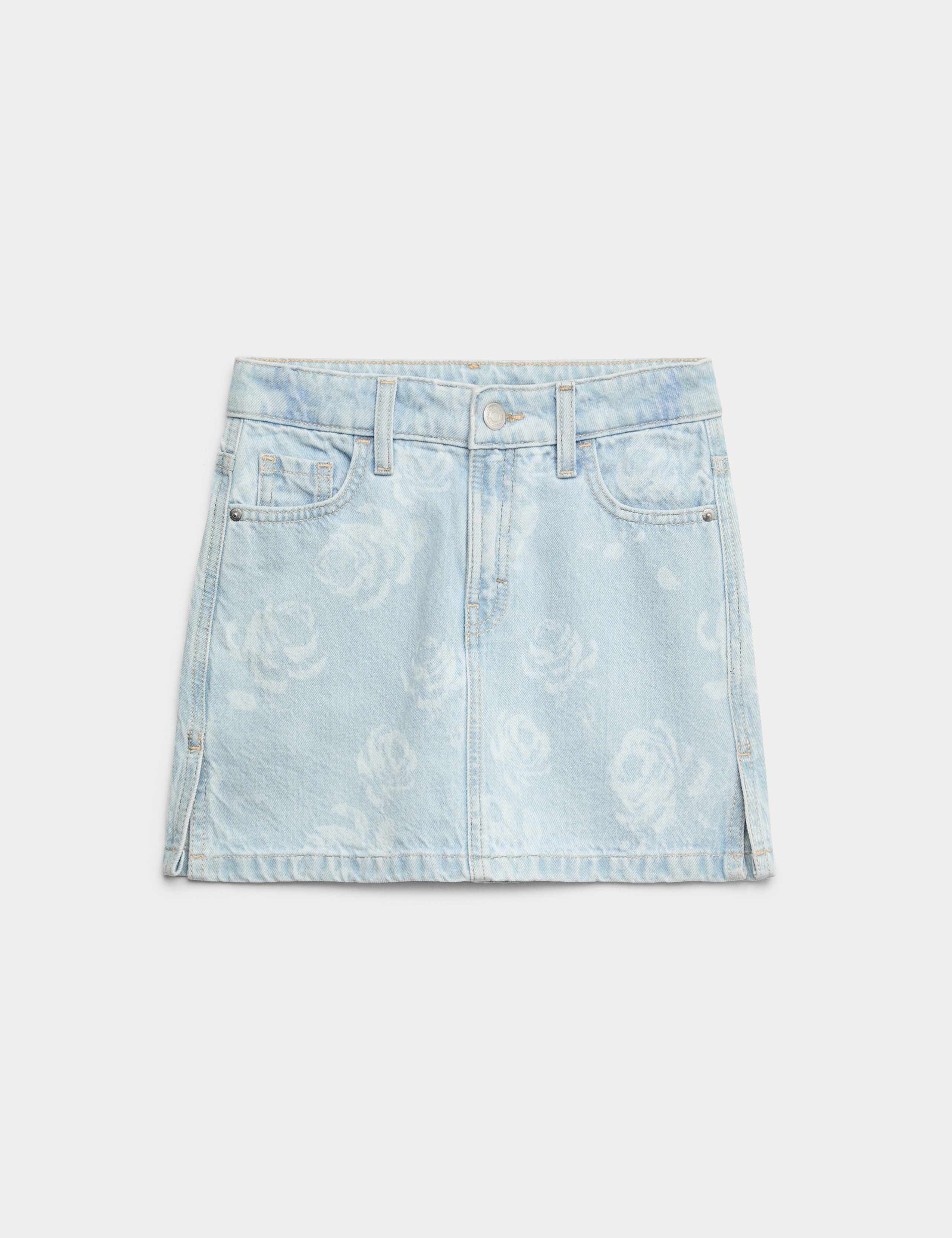 Pure Cotton Floral Denim Skirt (2-16 Yrs) 1 of 2