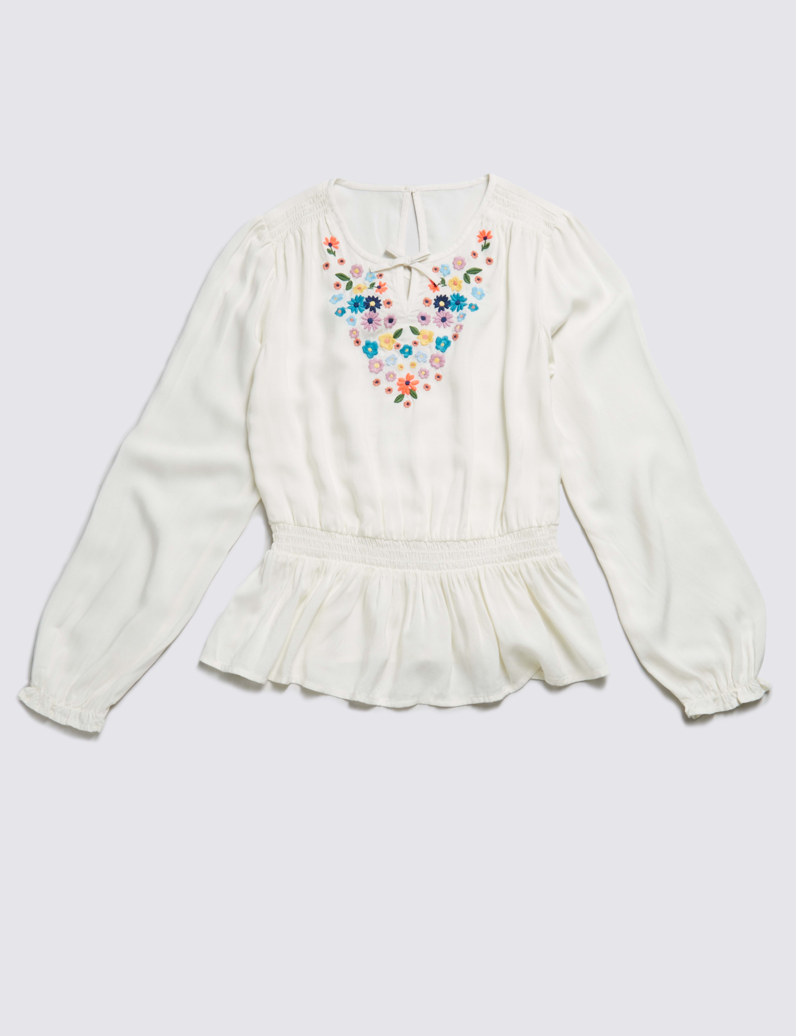 Long Sleeve Embroidered Top (5-14 Years) 2 of 3