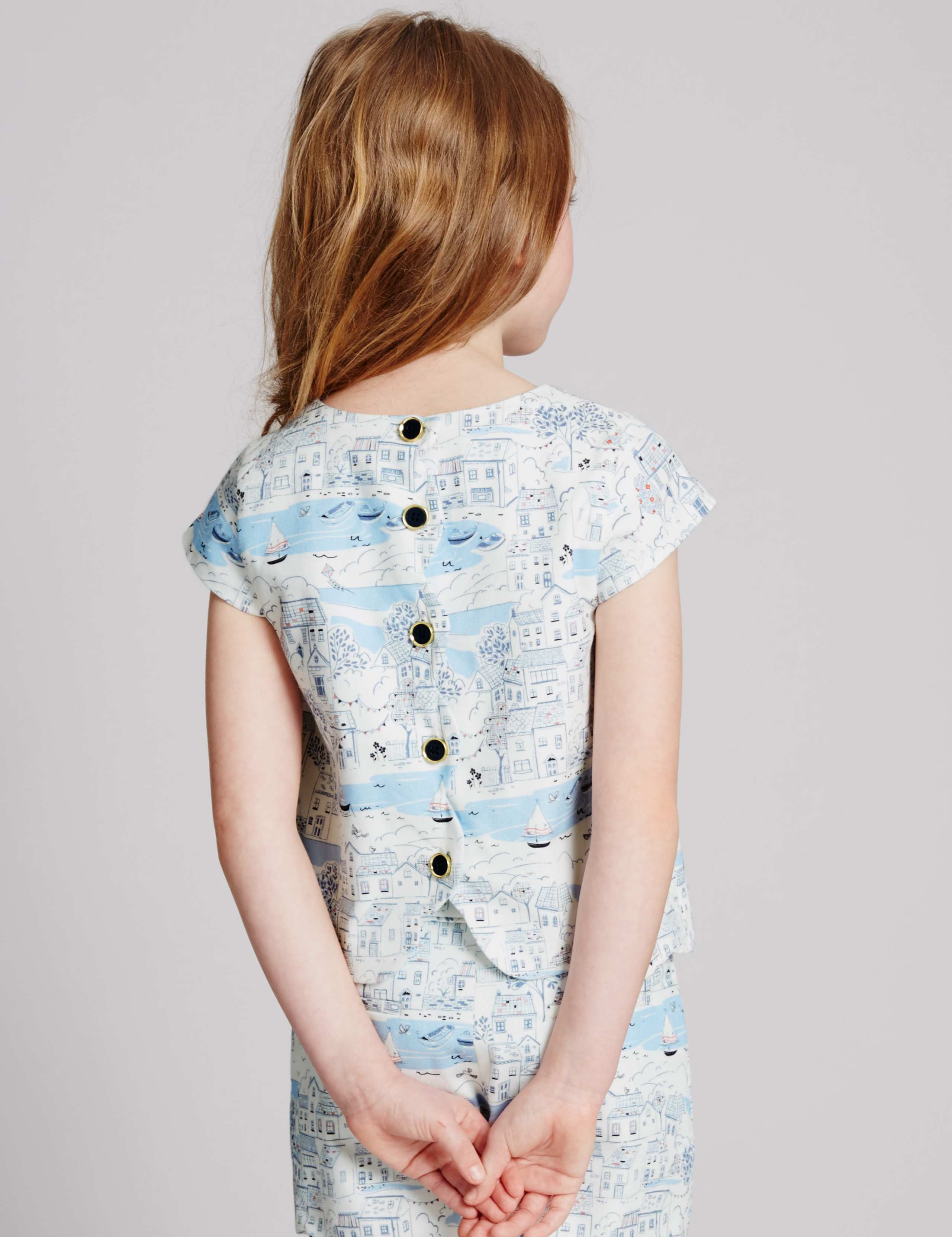 Cotton Scenic Print Top with Stretch (3-14 Years) 3 of 3
