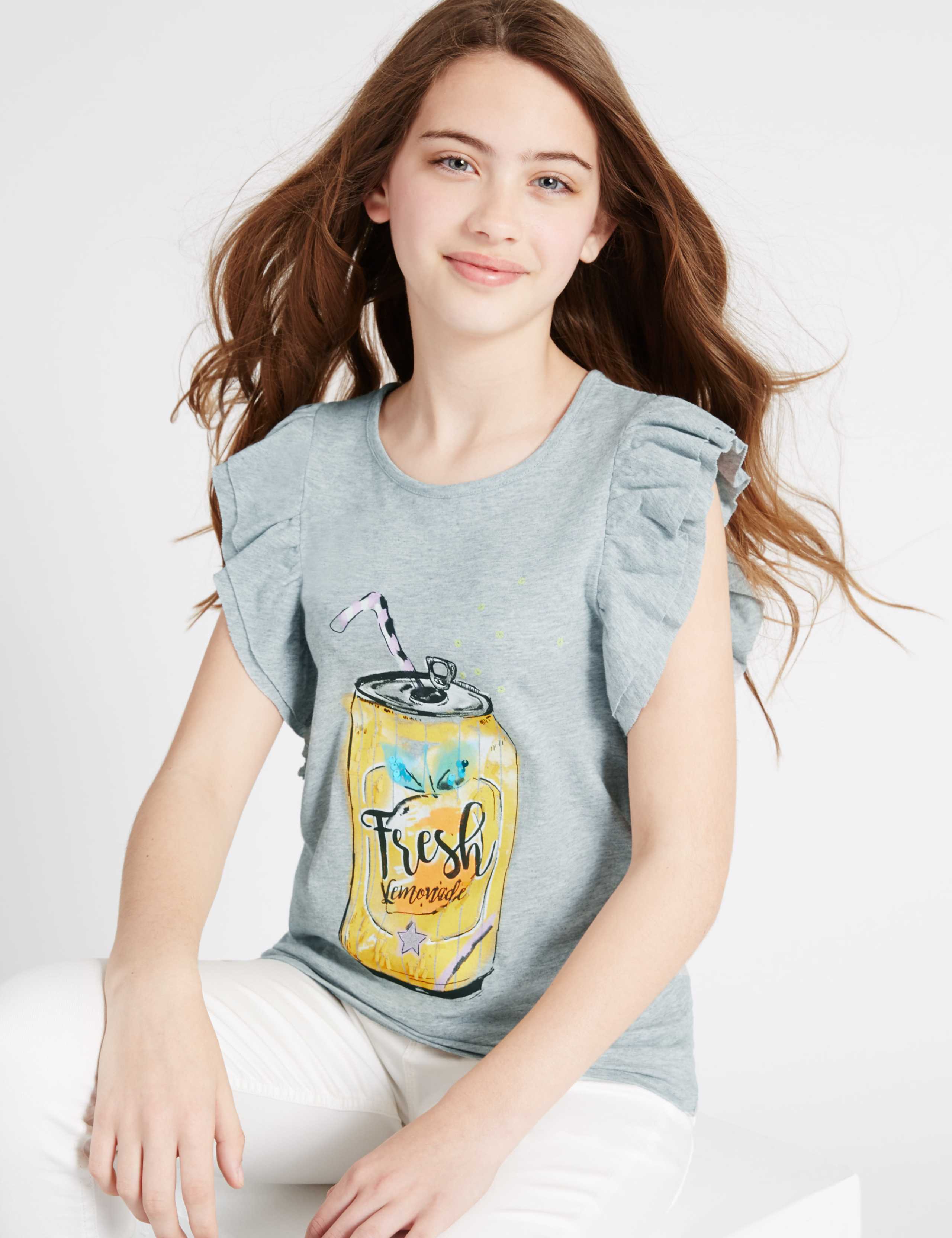 Pure Cotton Frill Sleeve Top (3-14 Years) 1 of 5