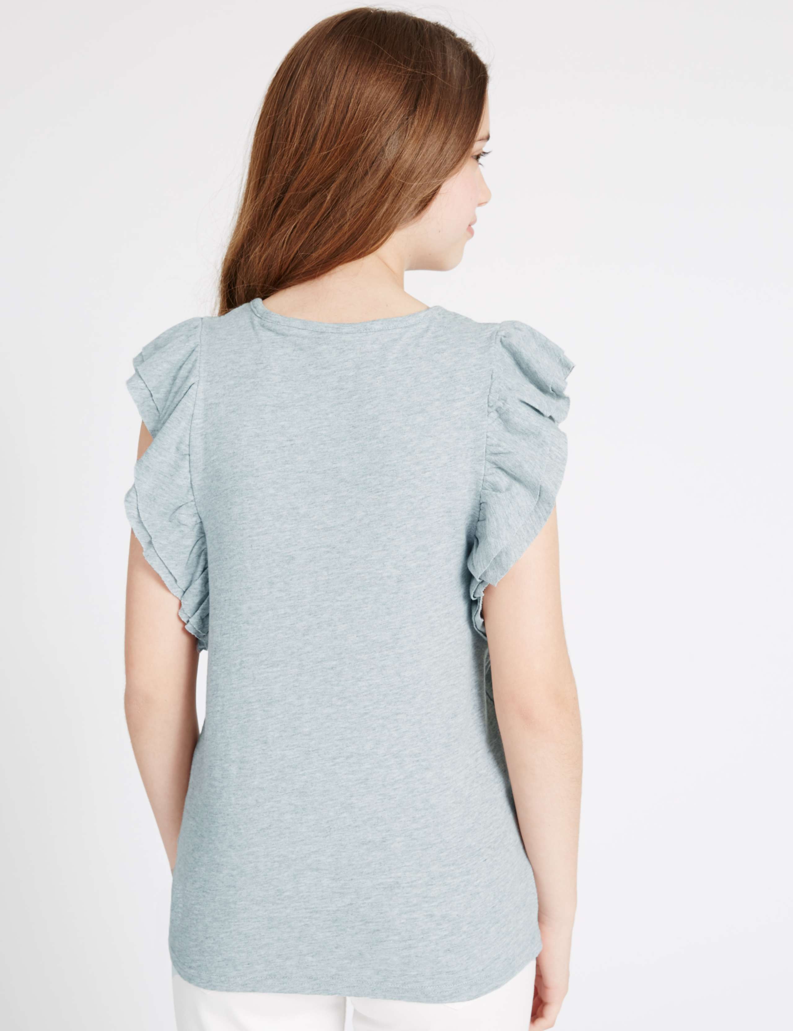 Pure Cotton Frill Sleeve Top (3-14 Years) 3 of 5