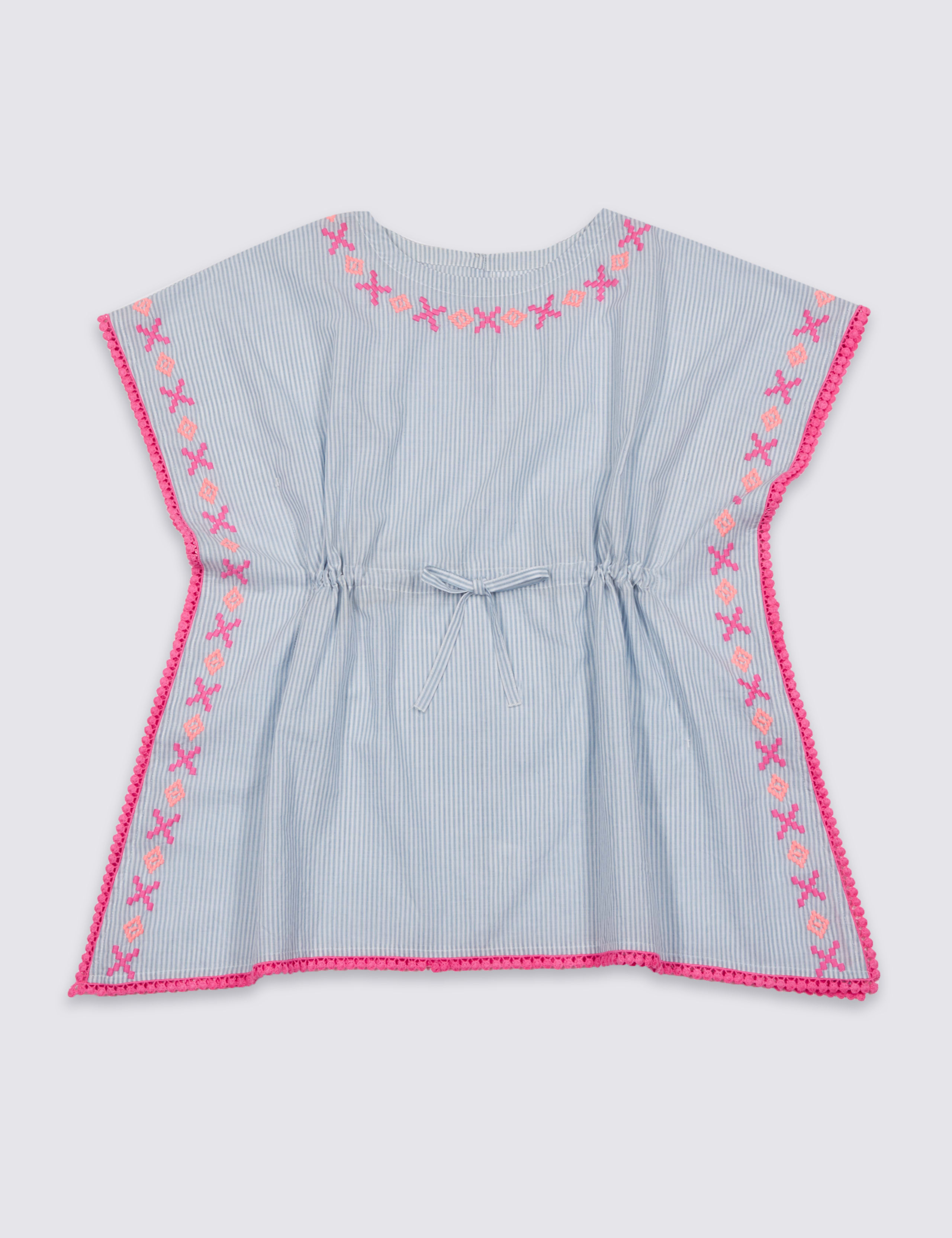 Pure Cotton Pinstriped Kaftan (5-14 Years) 2 of 3