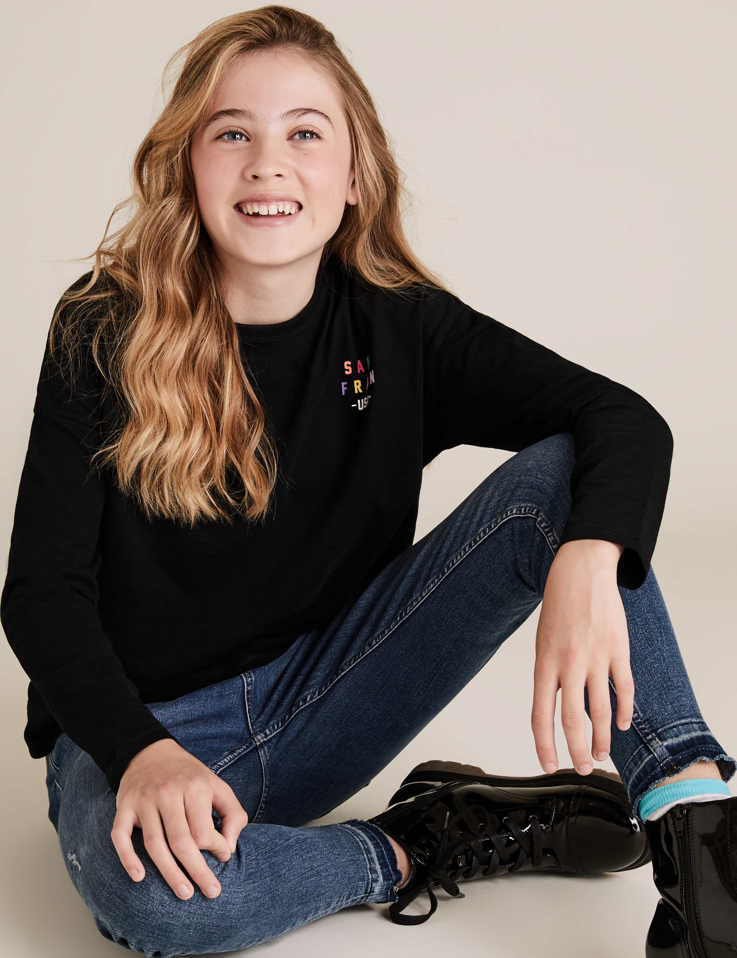 3pk Pure Cotton Slogan Tops (6-16 Yrs) 3 of 5