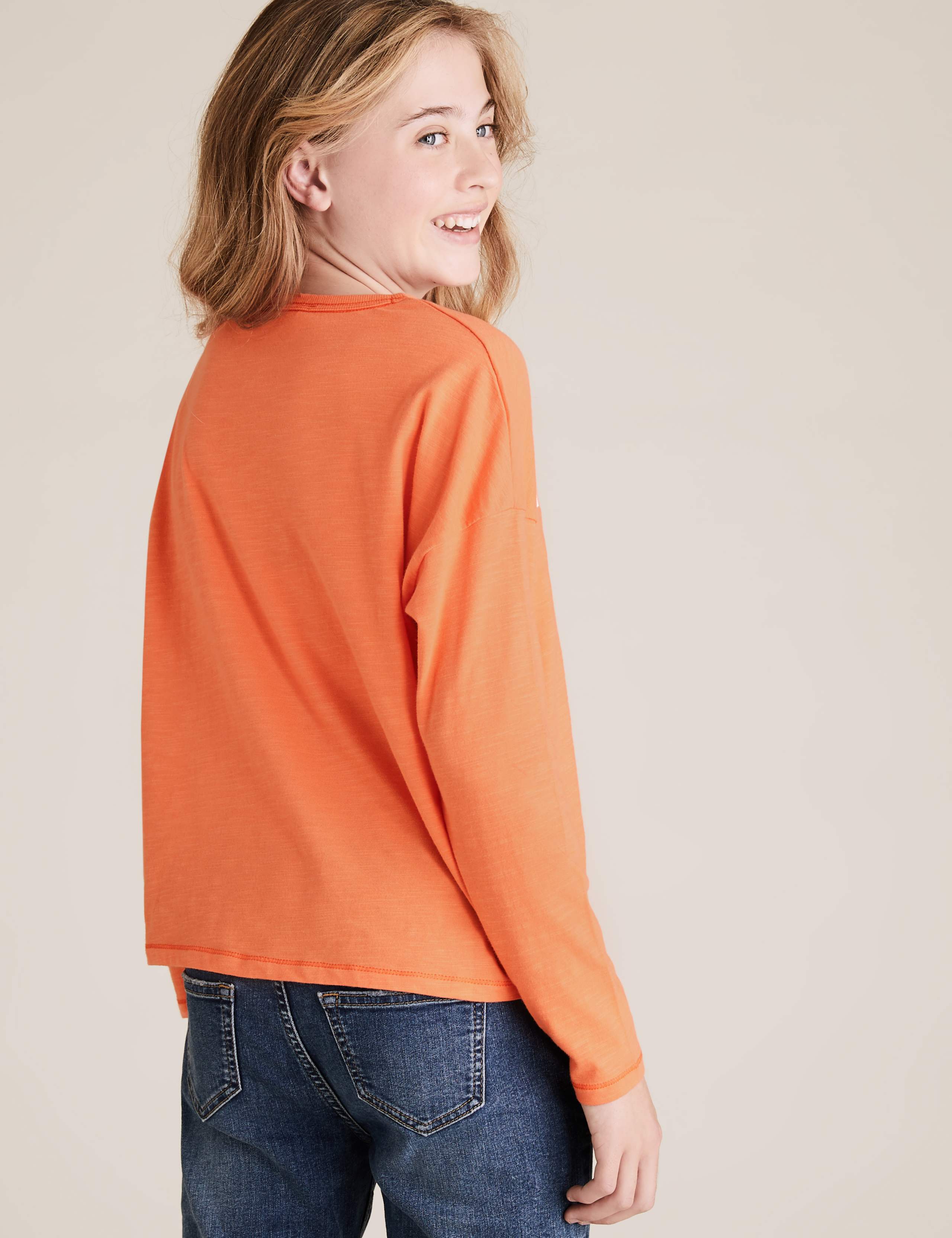 3pk Pure Cotton Slogan Tops (6-16 Yrs) 5 of 5