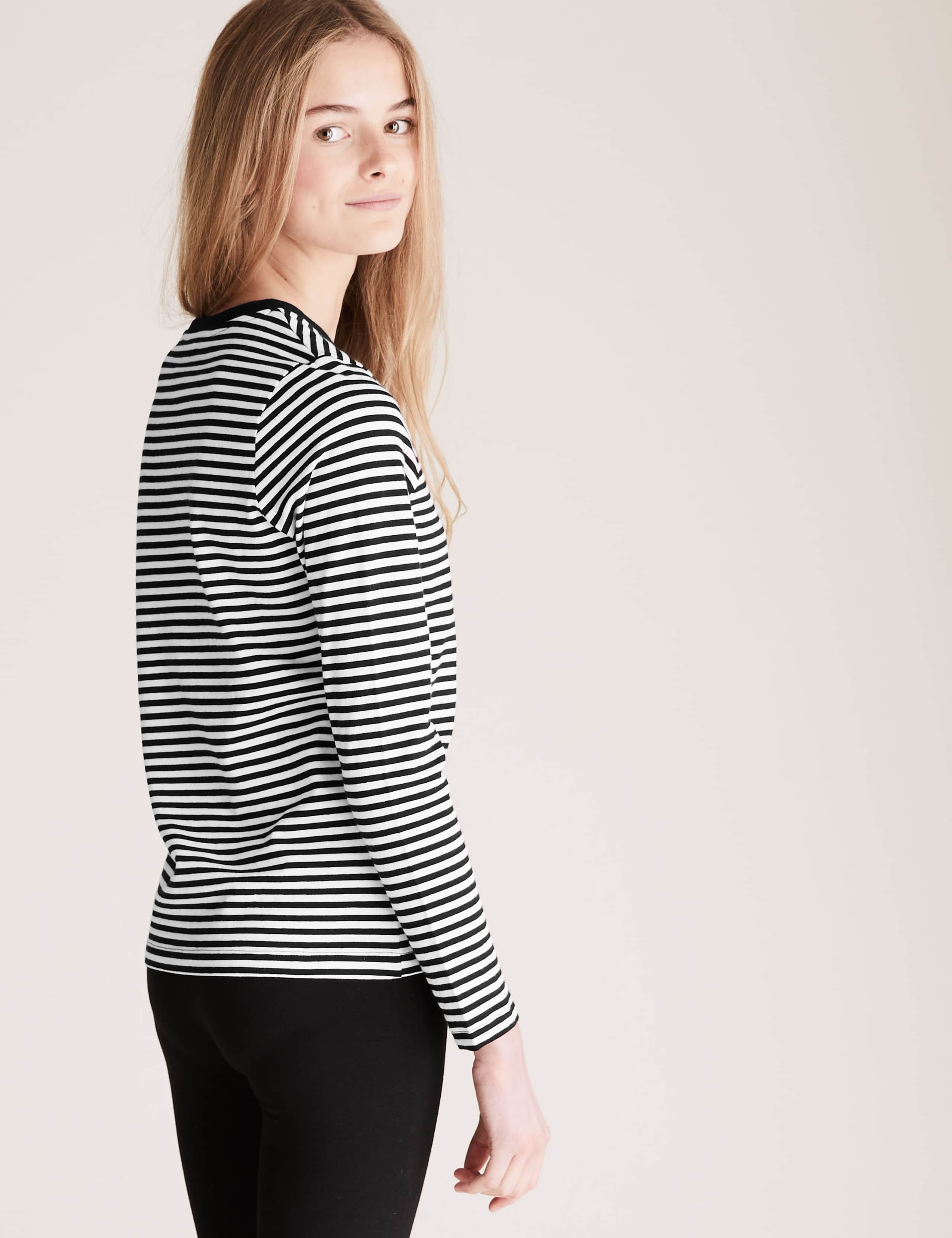 Organic Pure Cotton Striped Slogan Top (6-14 Yrs) 4 of 4