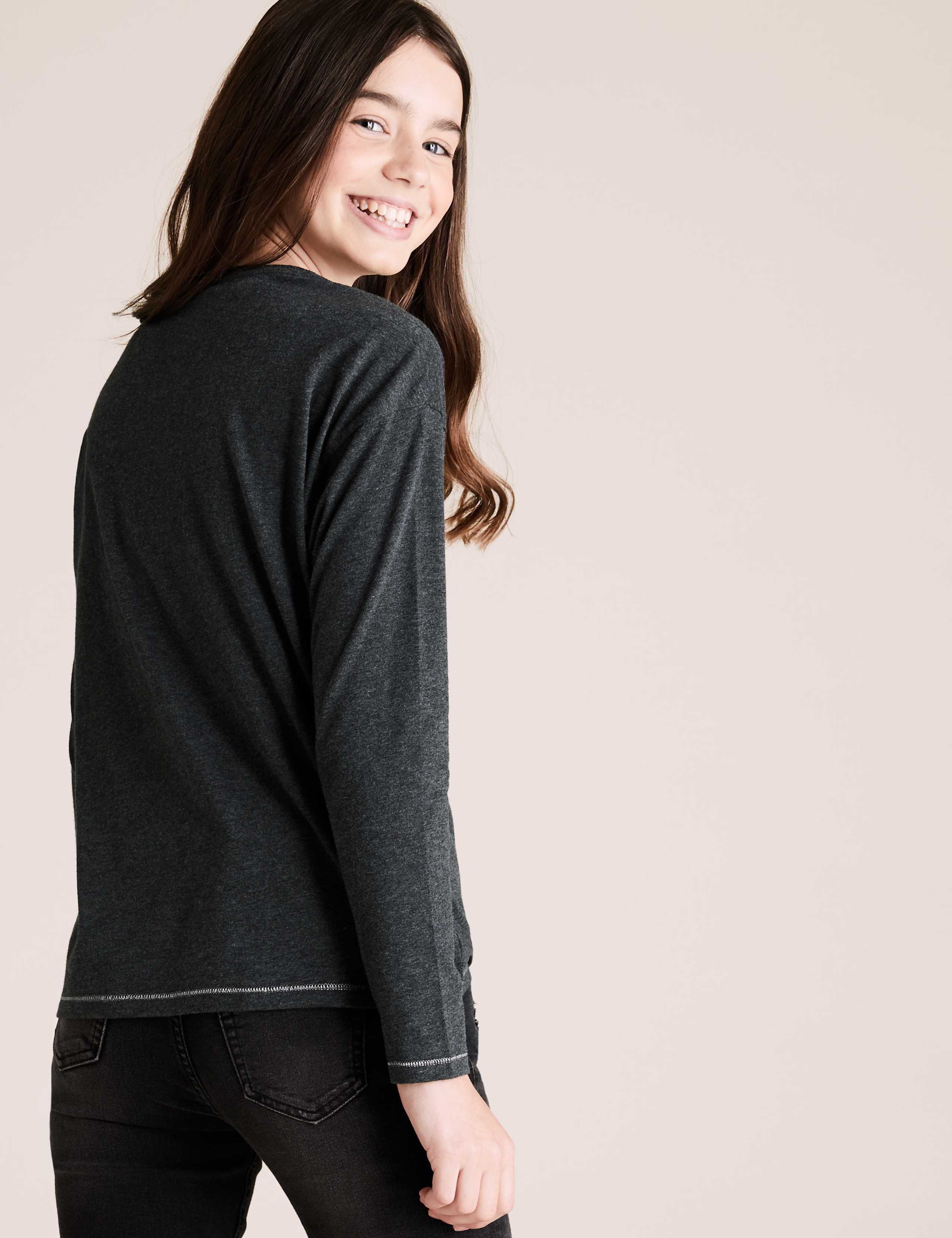 Cotton Reversible Sequin Girl Top (6-16 Yrs) 4 of 5