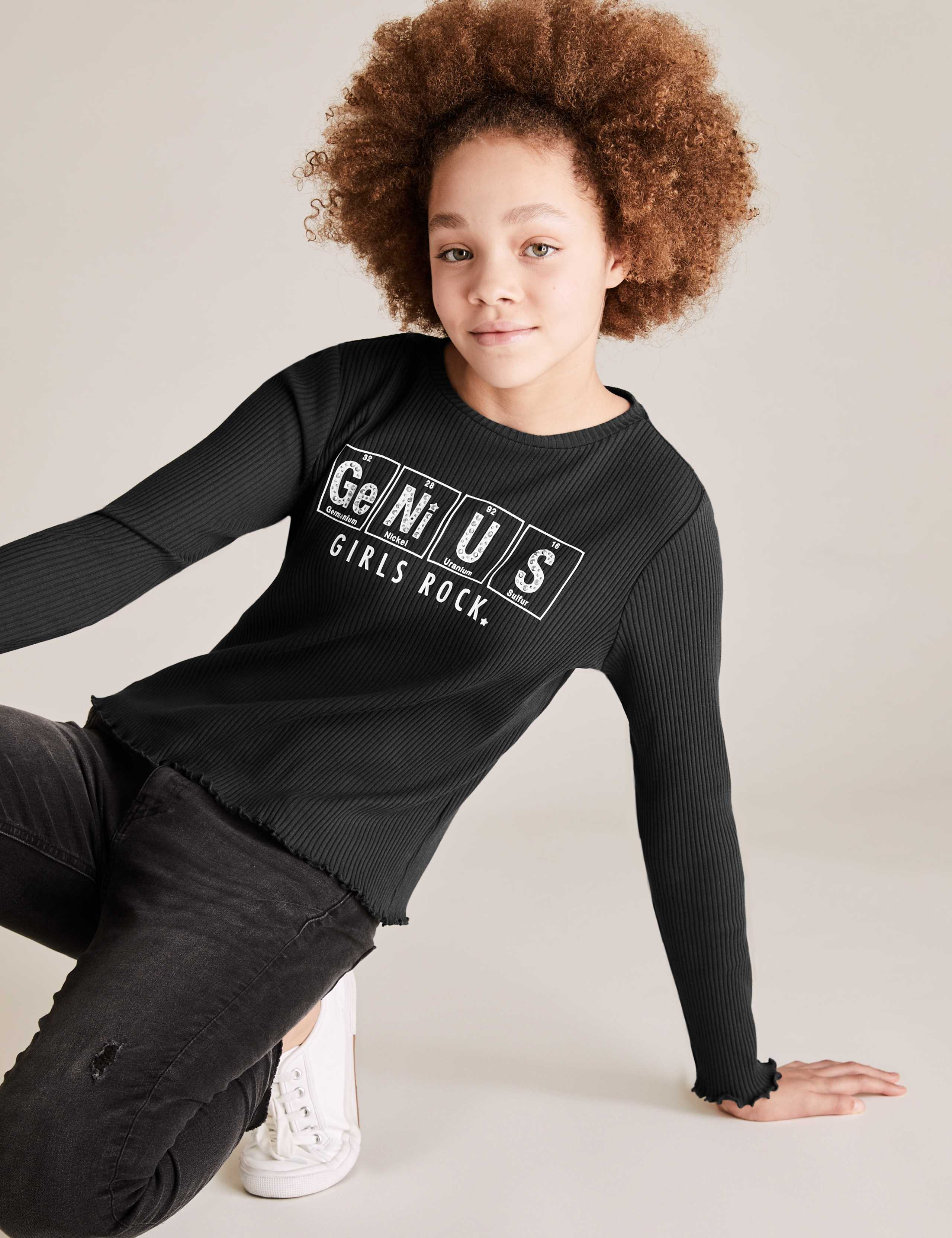 Cotton Genius Slogan Top (6-14 Yrs) 1 of 5