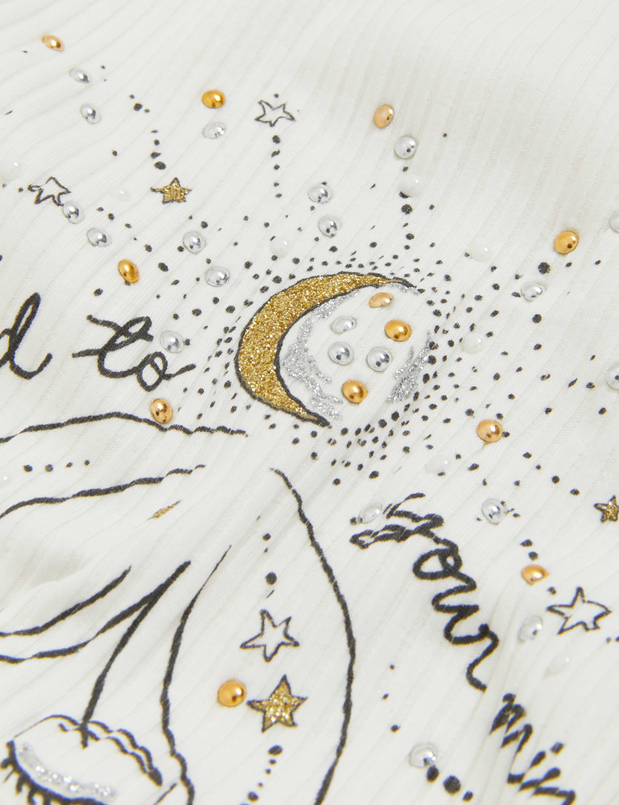 Cotton Cosmic Glitter Slogan Top (6-14 Yrs) 5 of 5