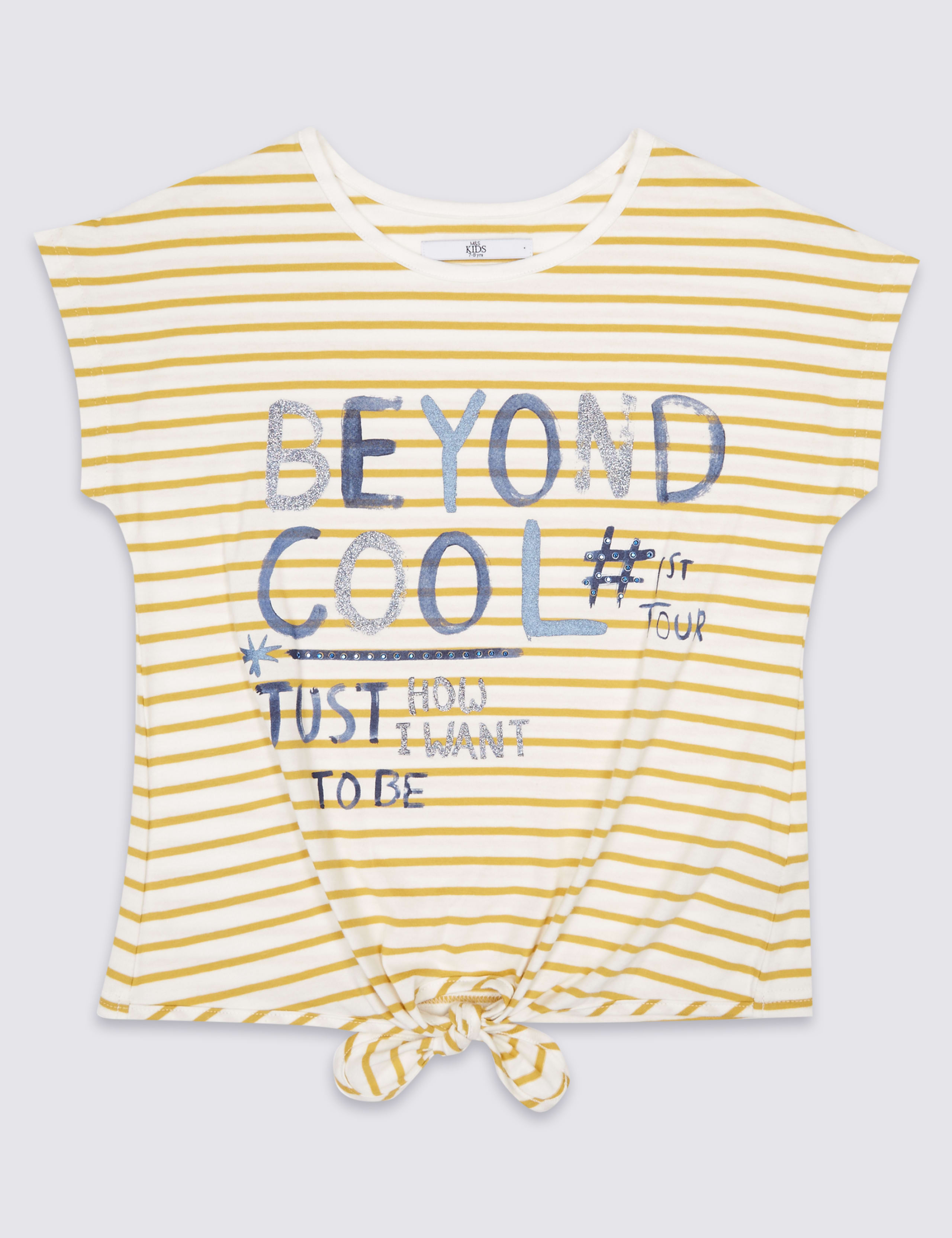 Pure Cotton Striped Front Tie Top (3-14 Years) 2 of 5