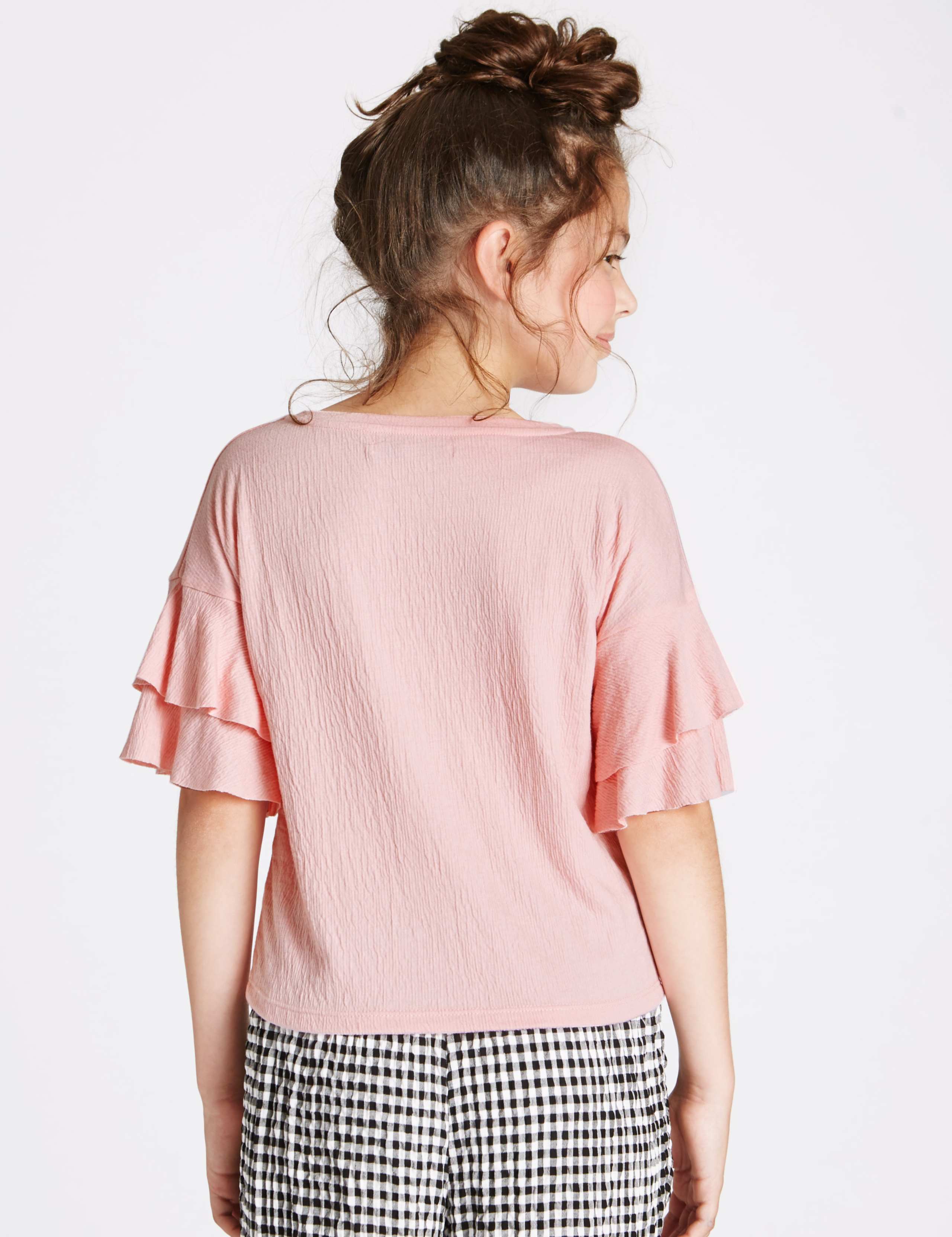 Crinkle Frill Sleeve Top (3-14 Years) 3 of 5