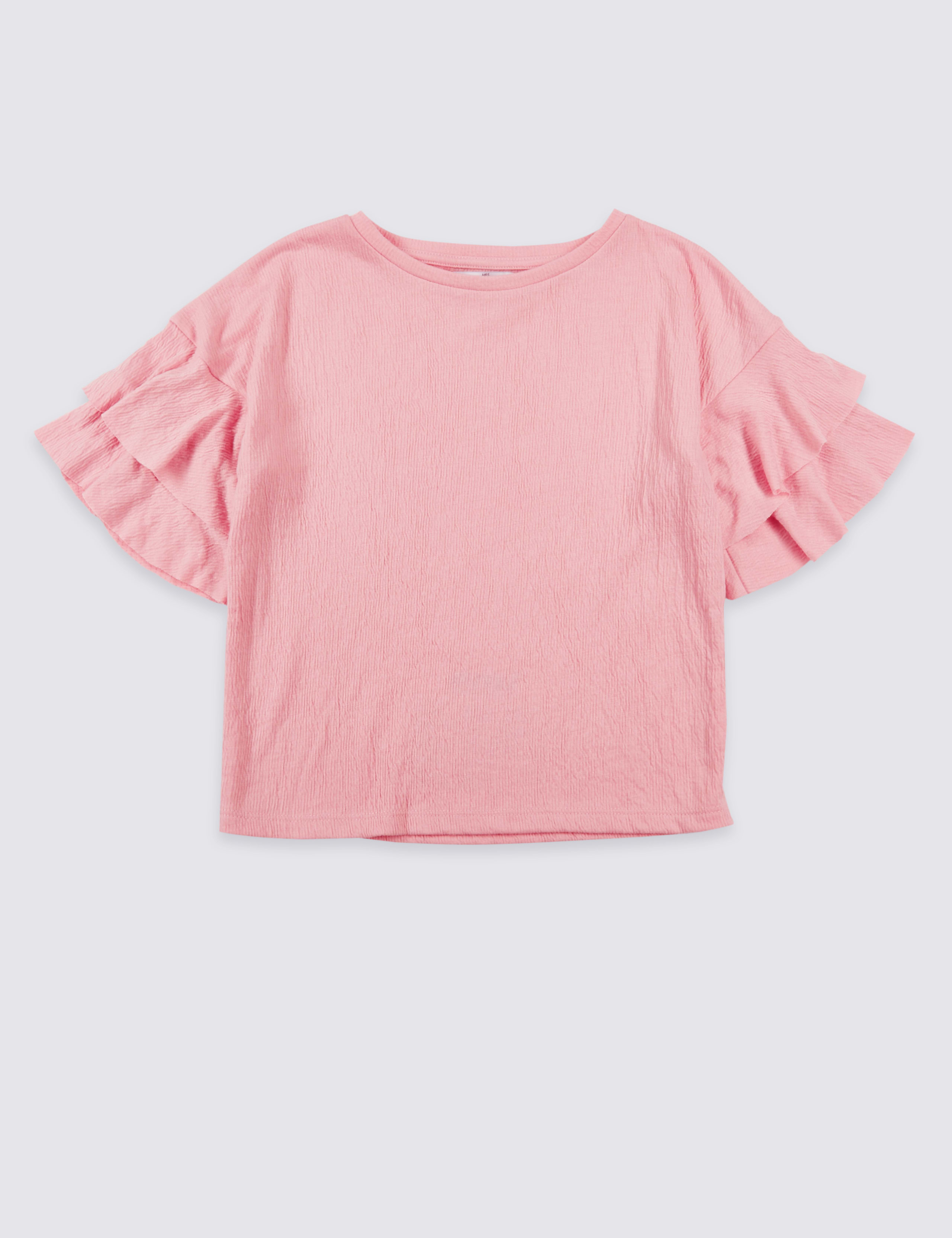 Crinkle Frill Sleeve Top (3-14 Years) 2 of 5