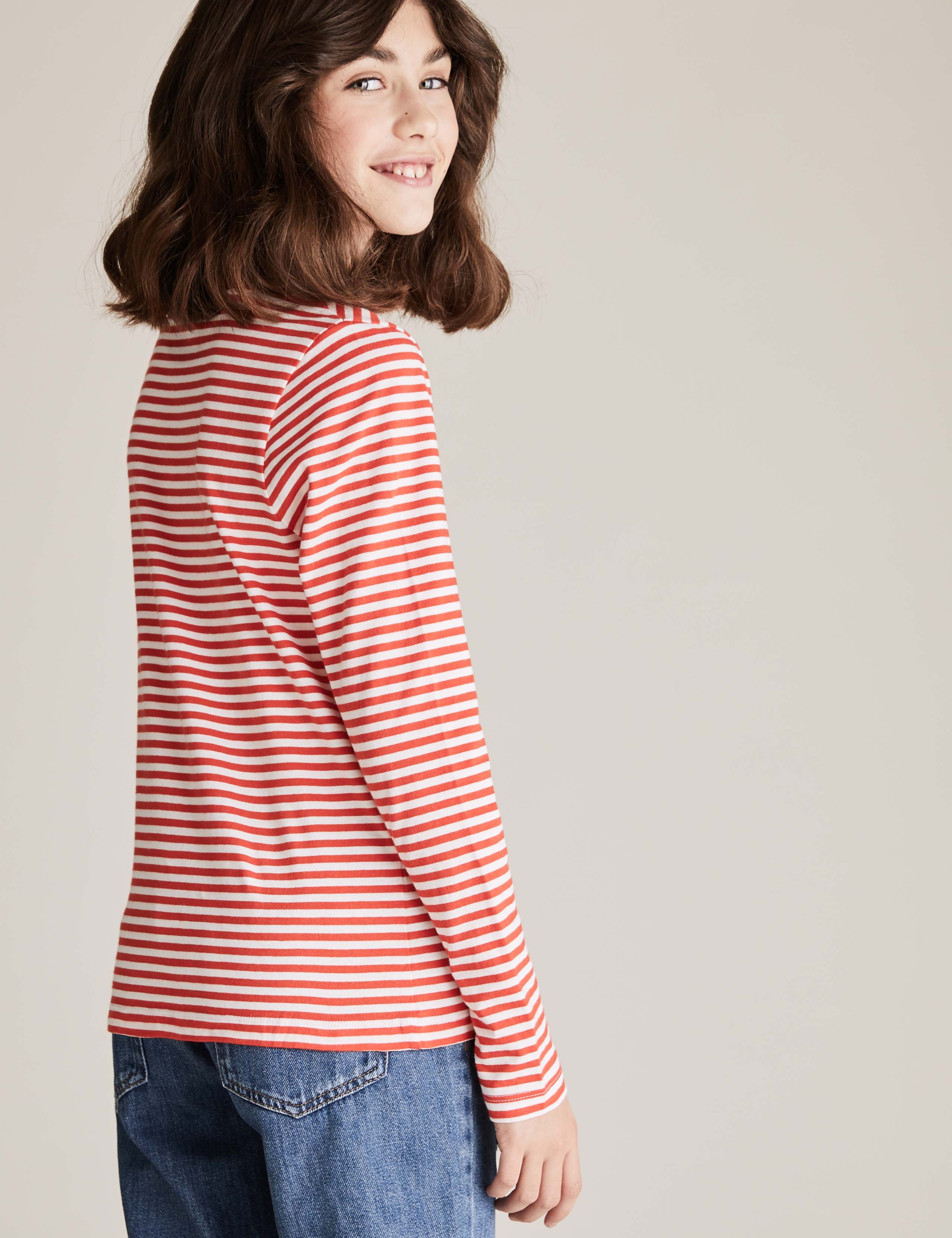 Organic Pure Cotton Slogan Striped Top 4 of 4
