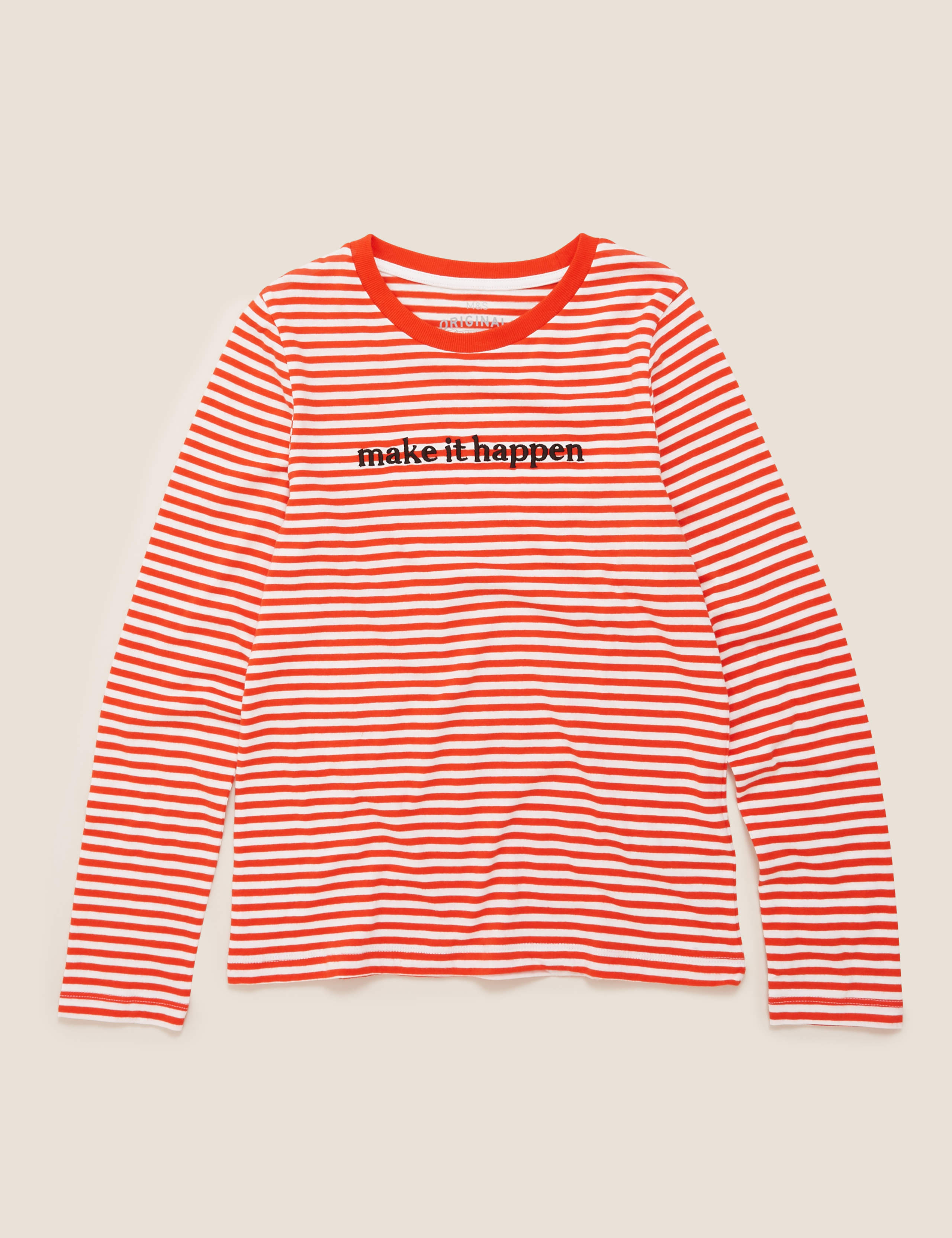 Organic Pure Cotton Slogan Striped Top 2 of 4