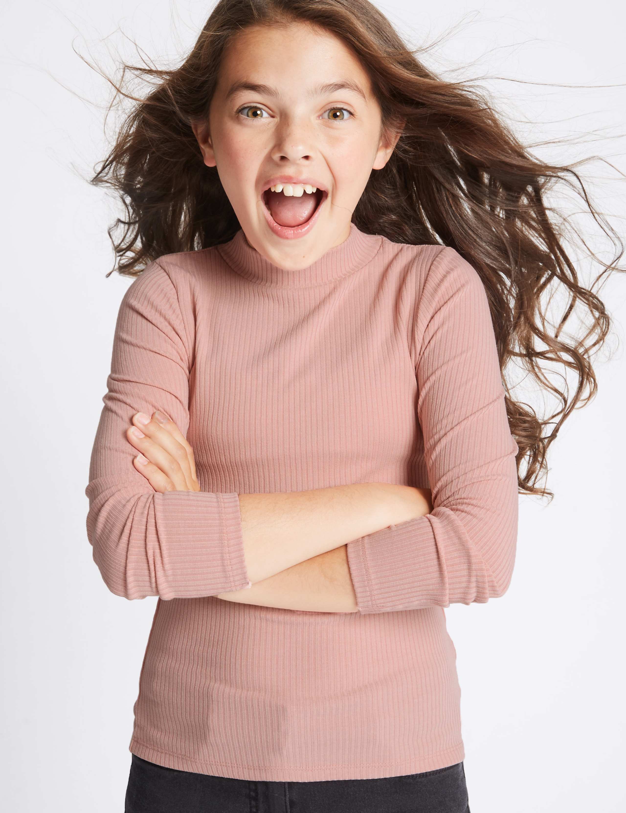 Roll Neck Long Sleeve Top (3-14 Years) 1 of 3