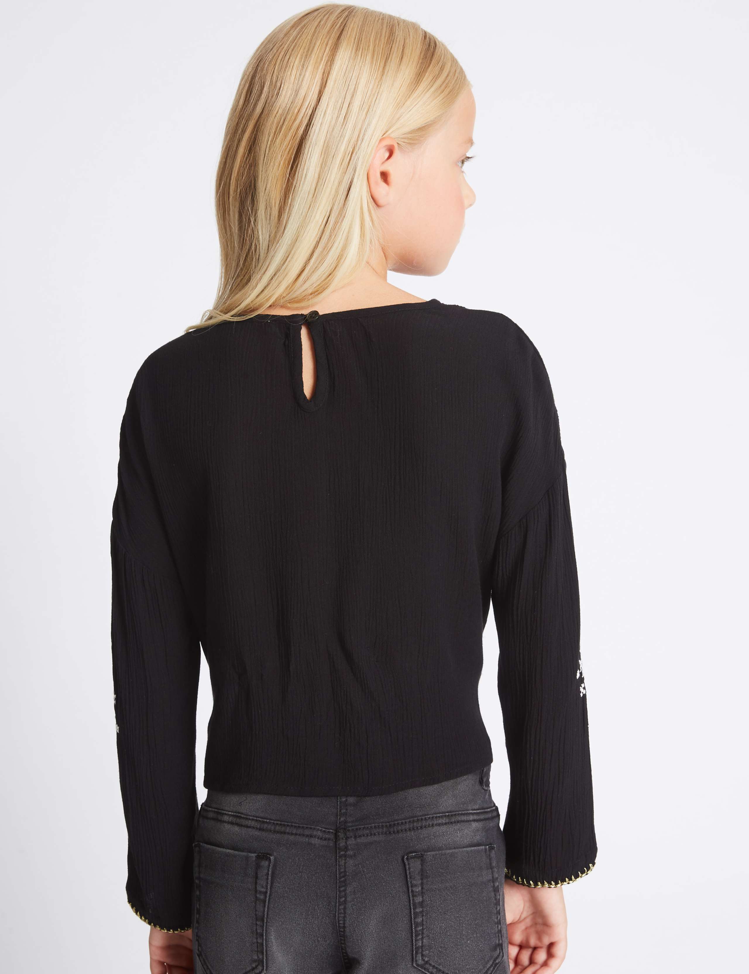 Embroidered Tie Blouse (3-13 Years) 3 of 6