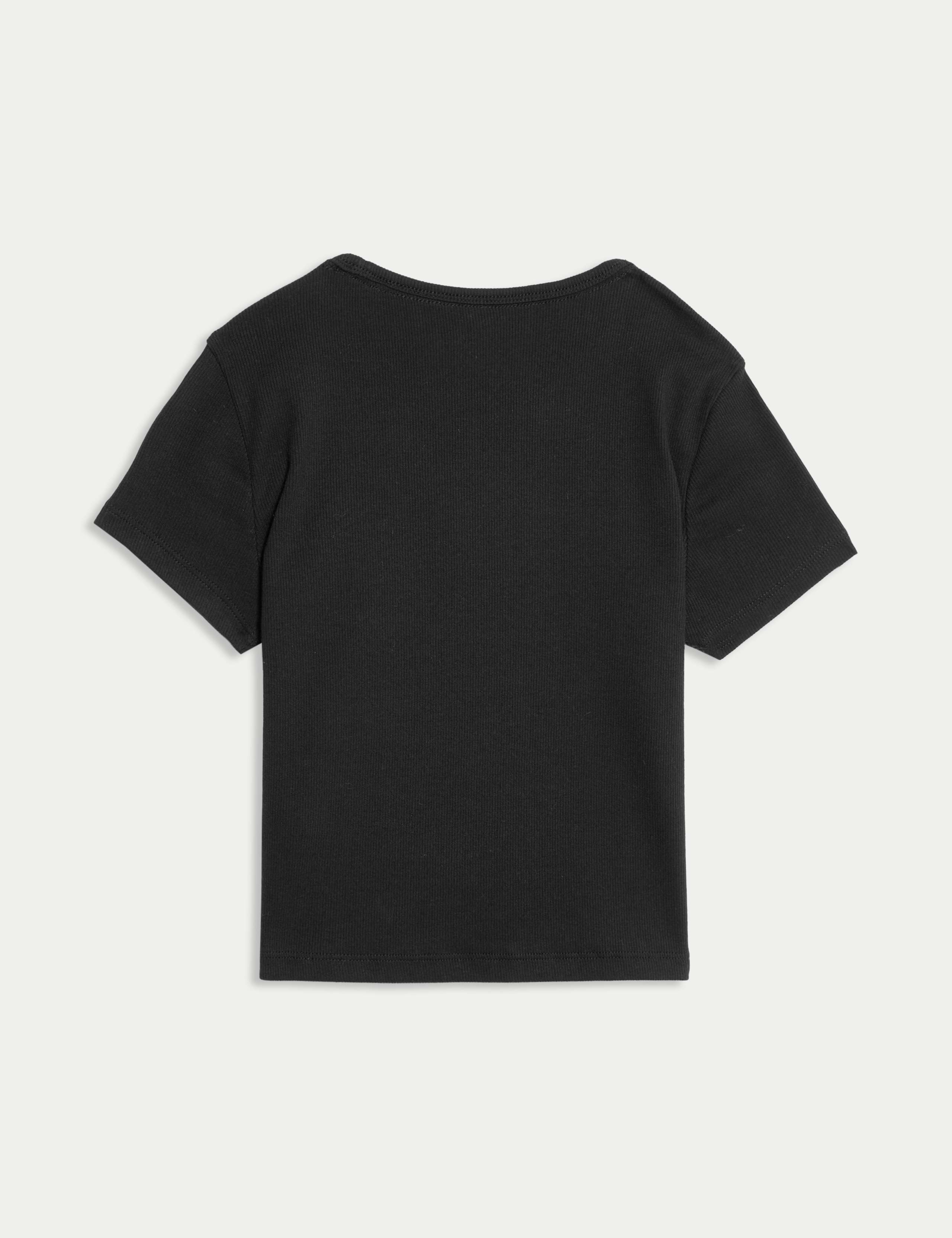 Cotton Rich Ribbed T-Shirt (2-16 Yrs) 2 of 2