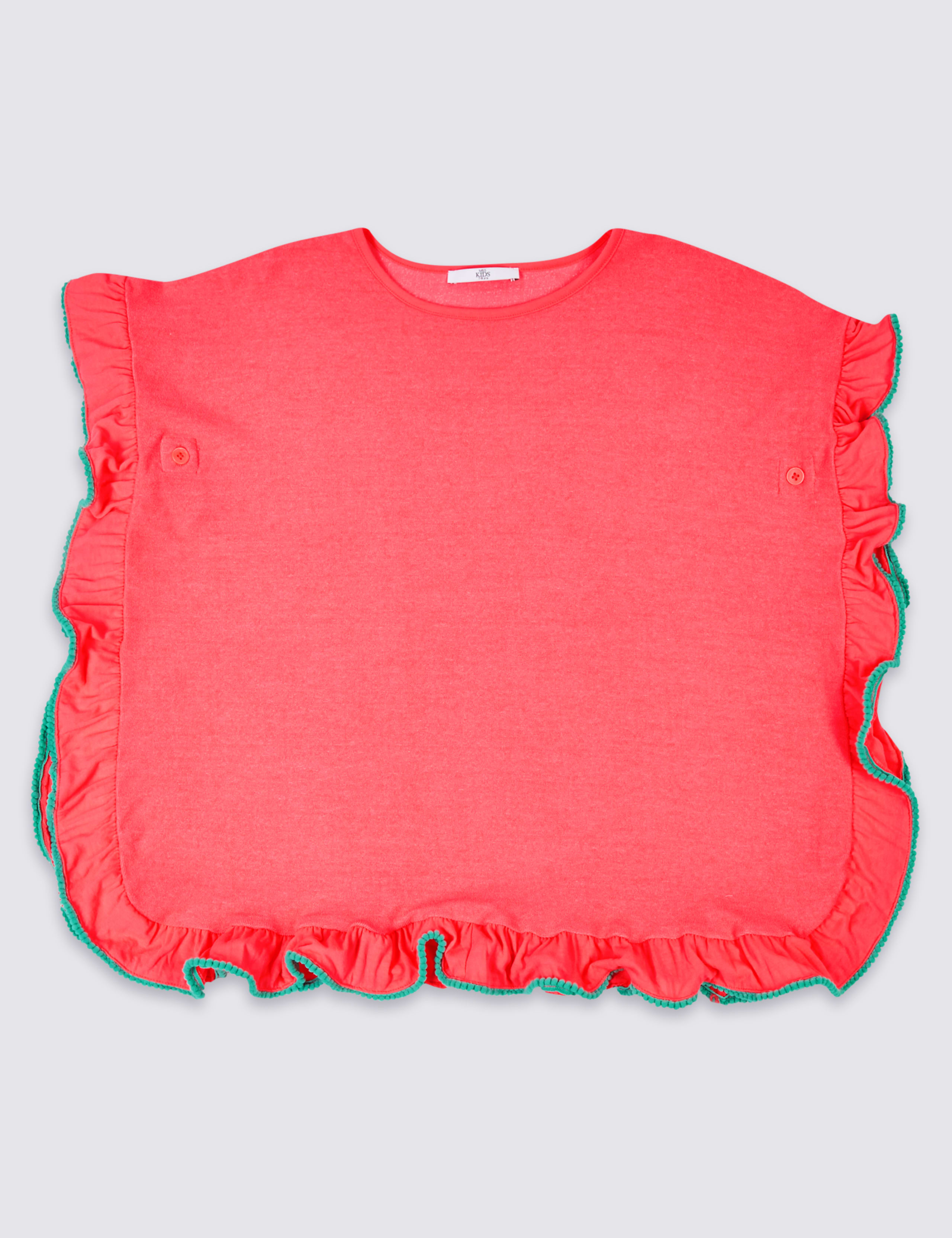 Cotton Blend Pom-pom Kaftan (3-16 Years) 2 of 3