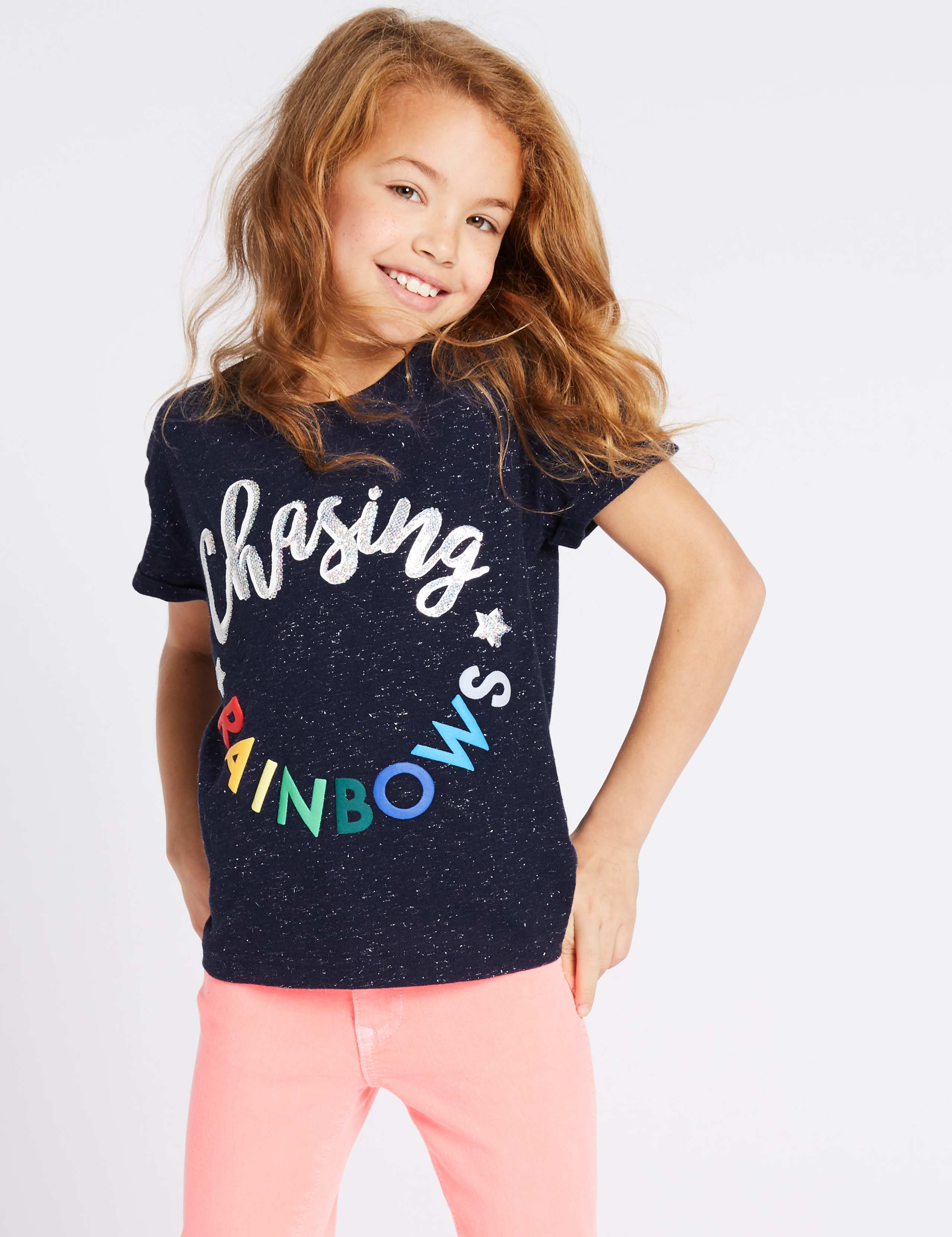 Cotton Rich Rainbows T-Shirt (3-16 Years) 1 of 3