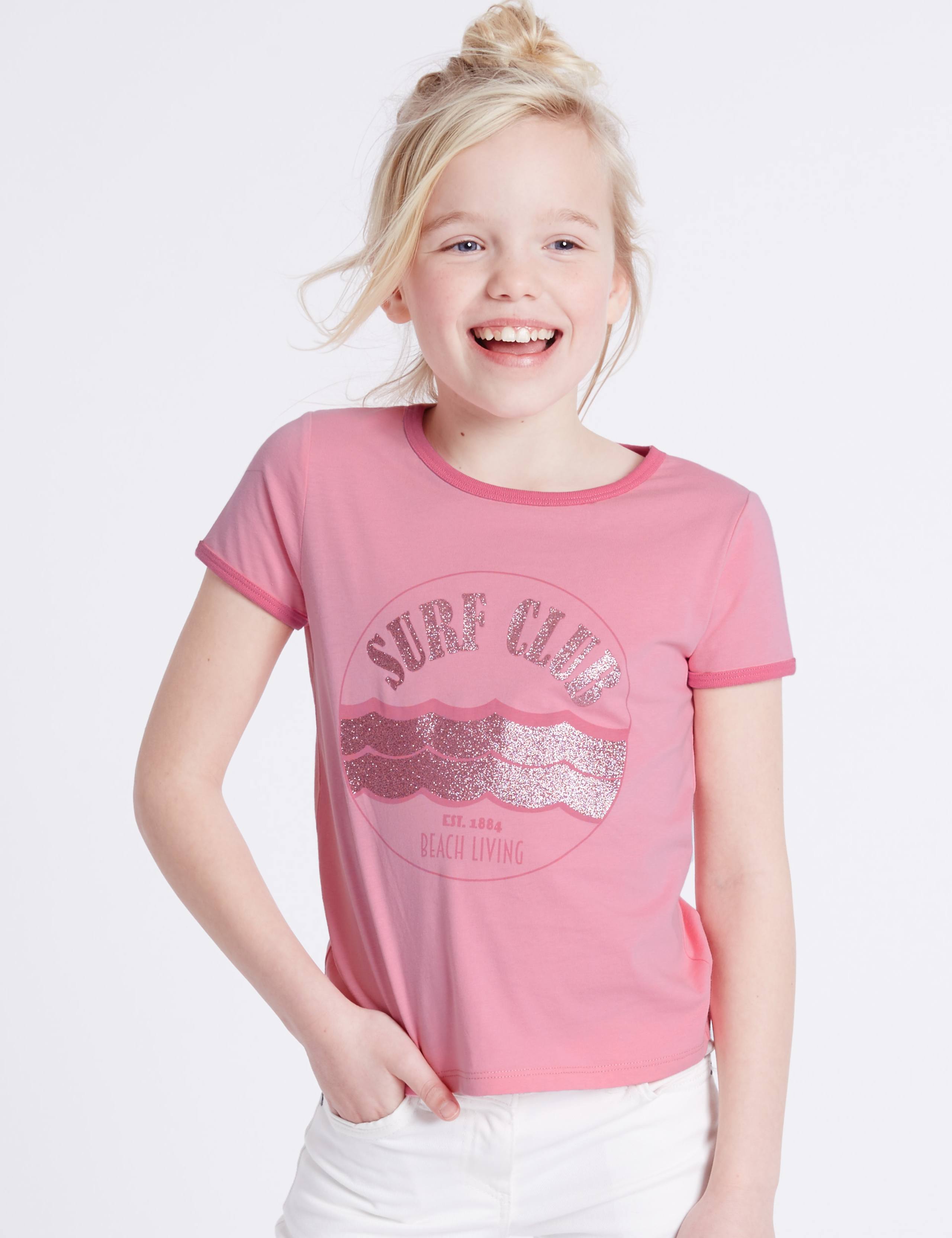 Pure Cotton Crew Neck Top (3-14 Years) 1 of 5