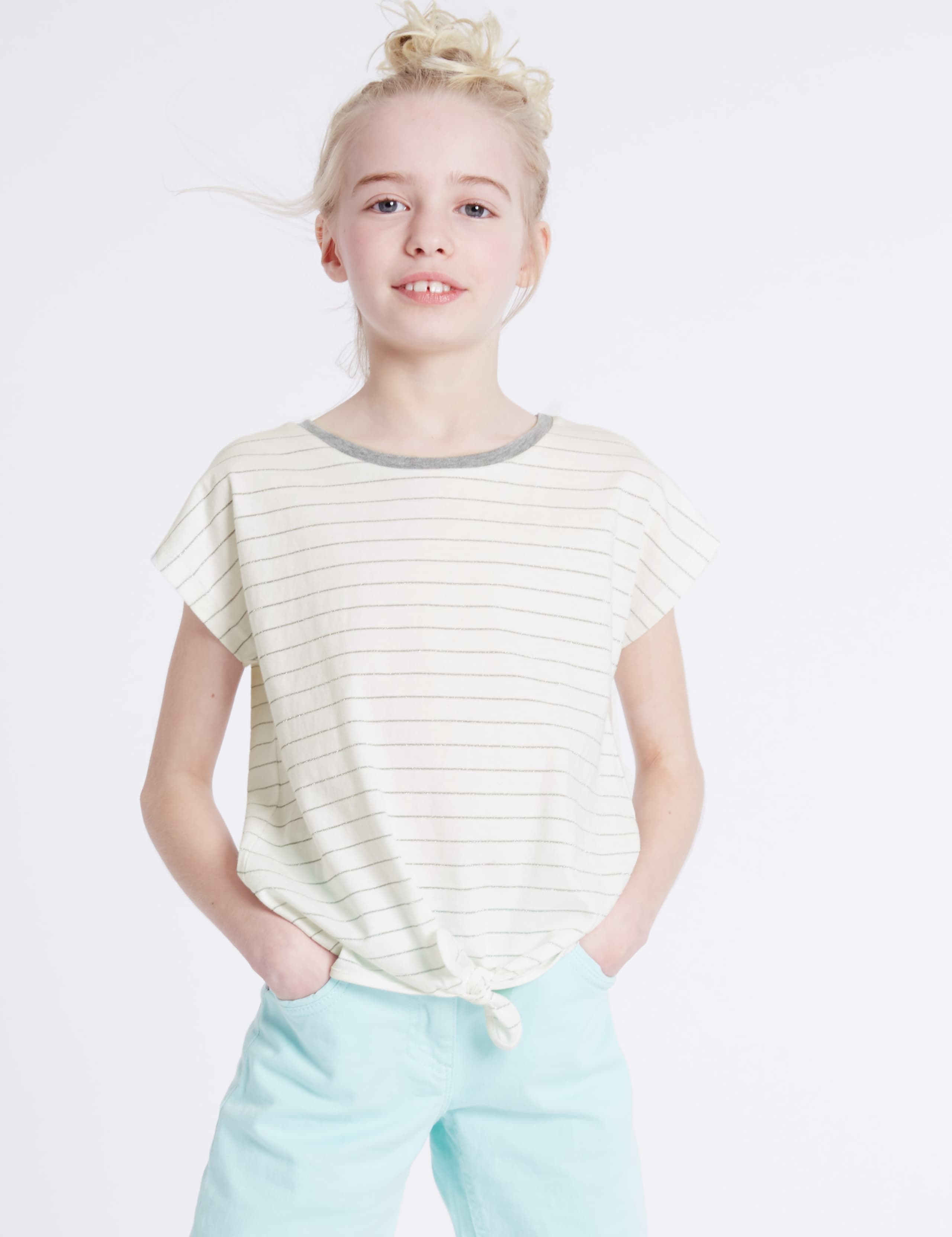 Cotton Rich Striped Top (3-14 Years) 1 of 5