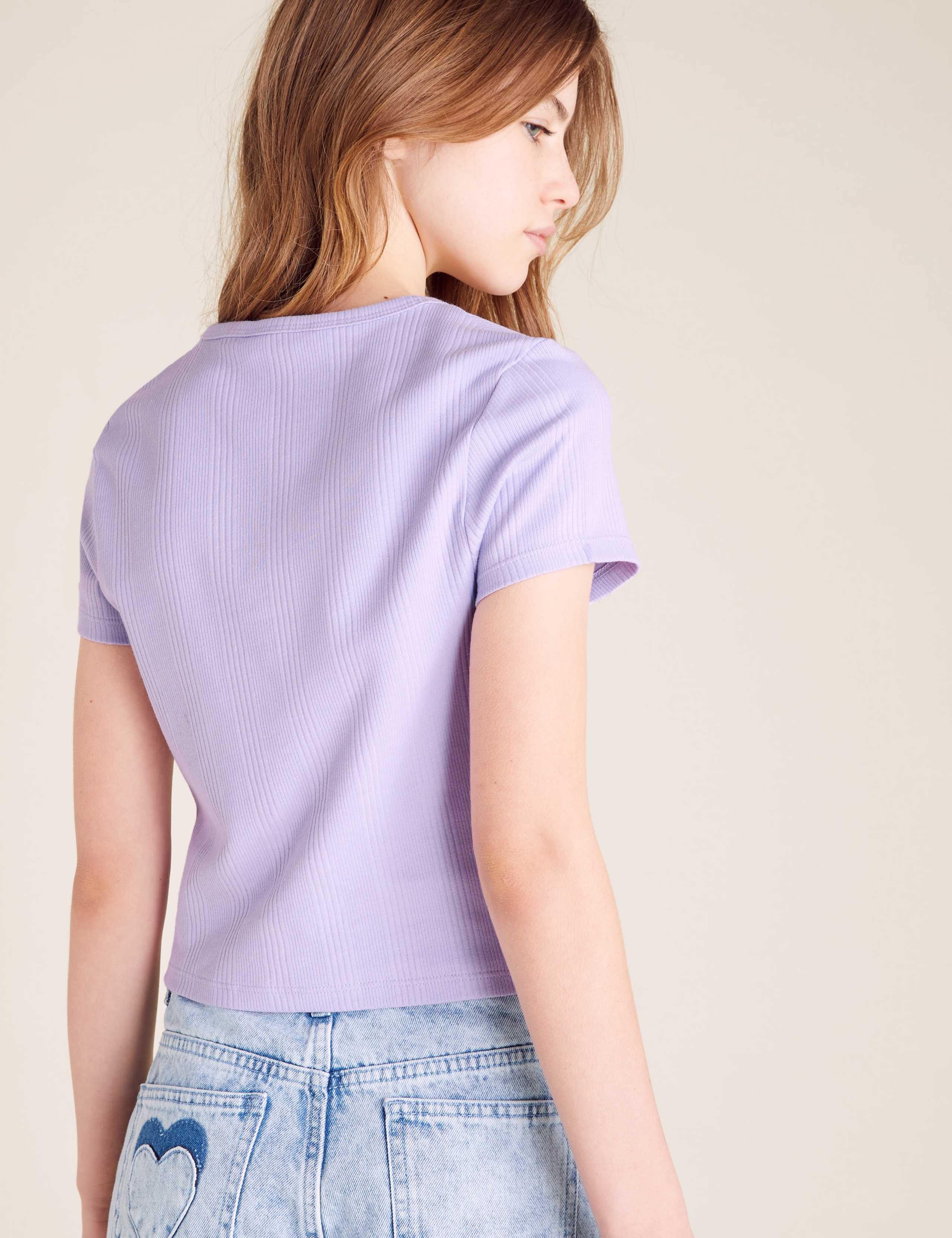 Pure Cotton Ribbed Mock Wrap Top (6-14 Yrs) 4 of 4