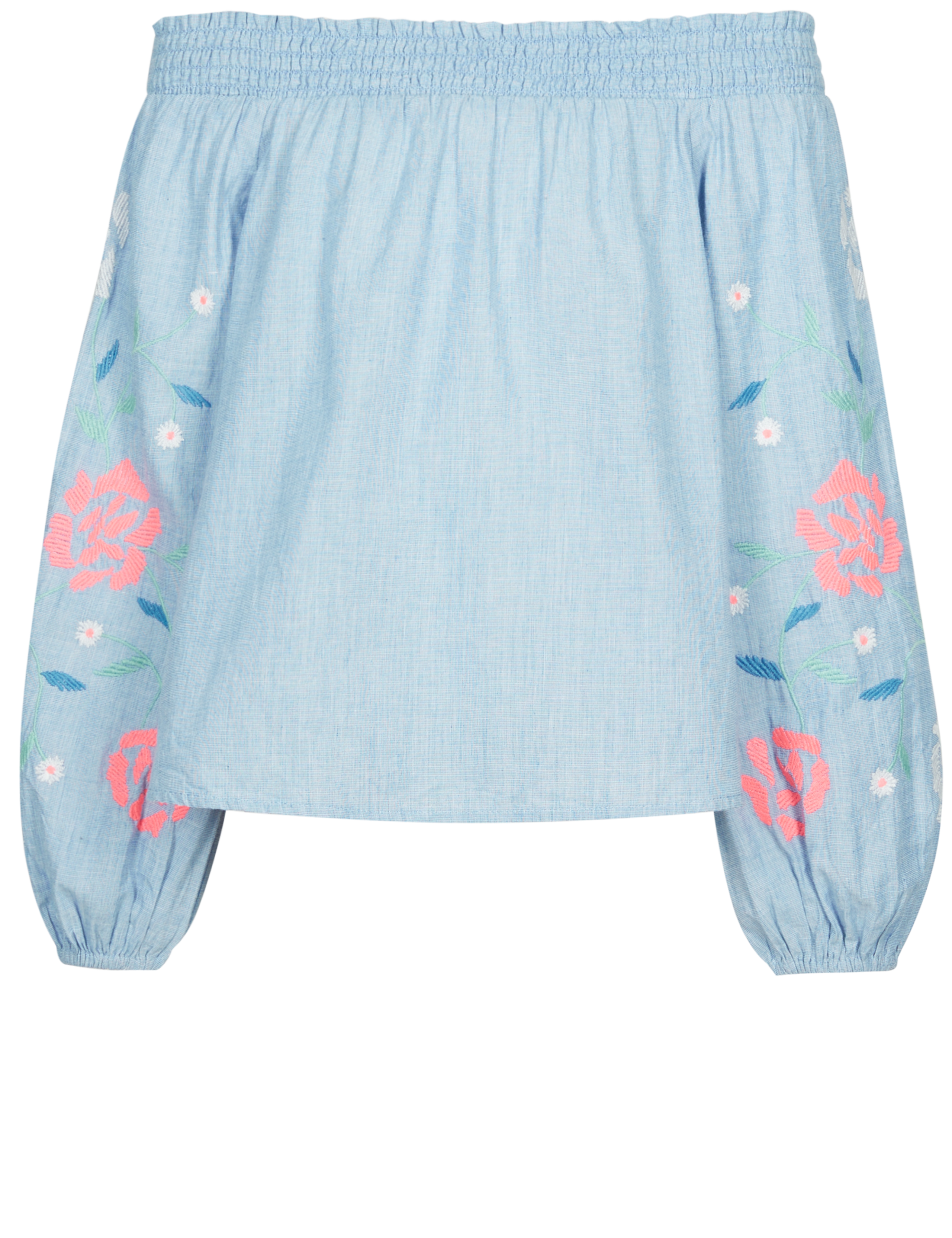 Denim Embroidered Bardot Top (3-16 Years) 4 of 5