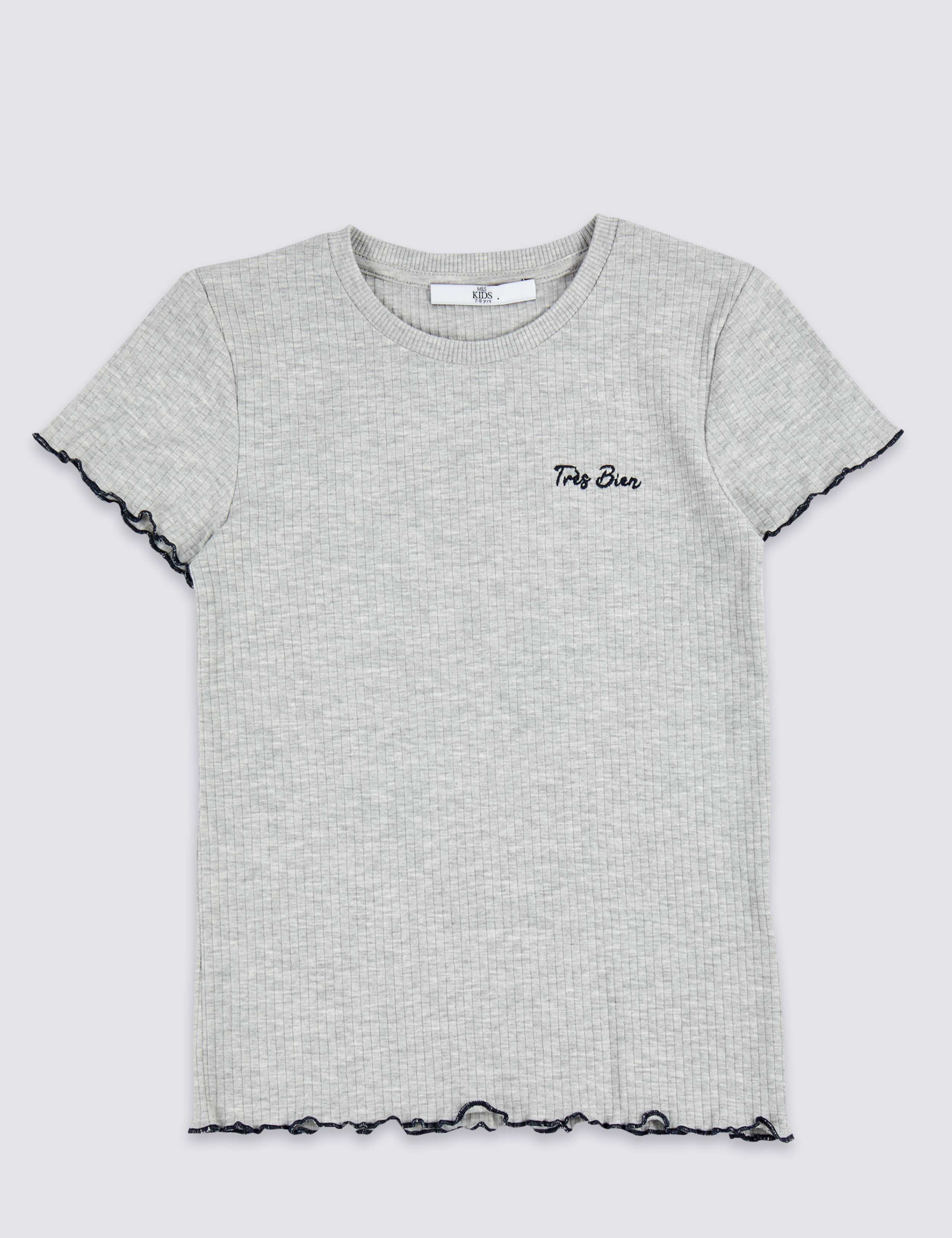Tres Bien Slogan Ribbed T-Shirt (3-16 Years) 2 of 3